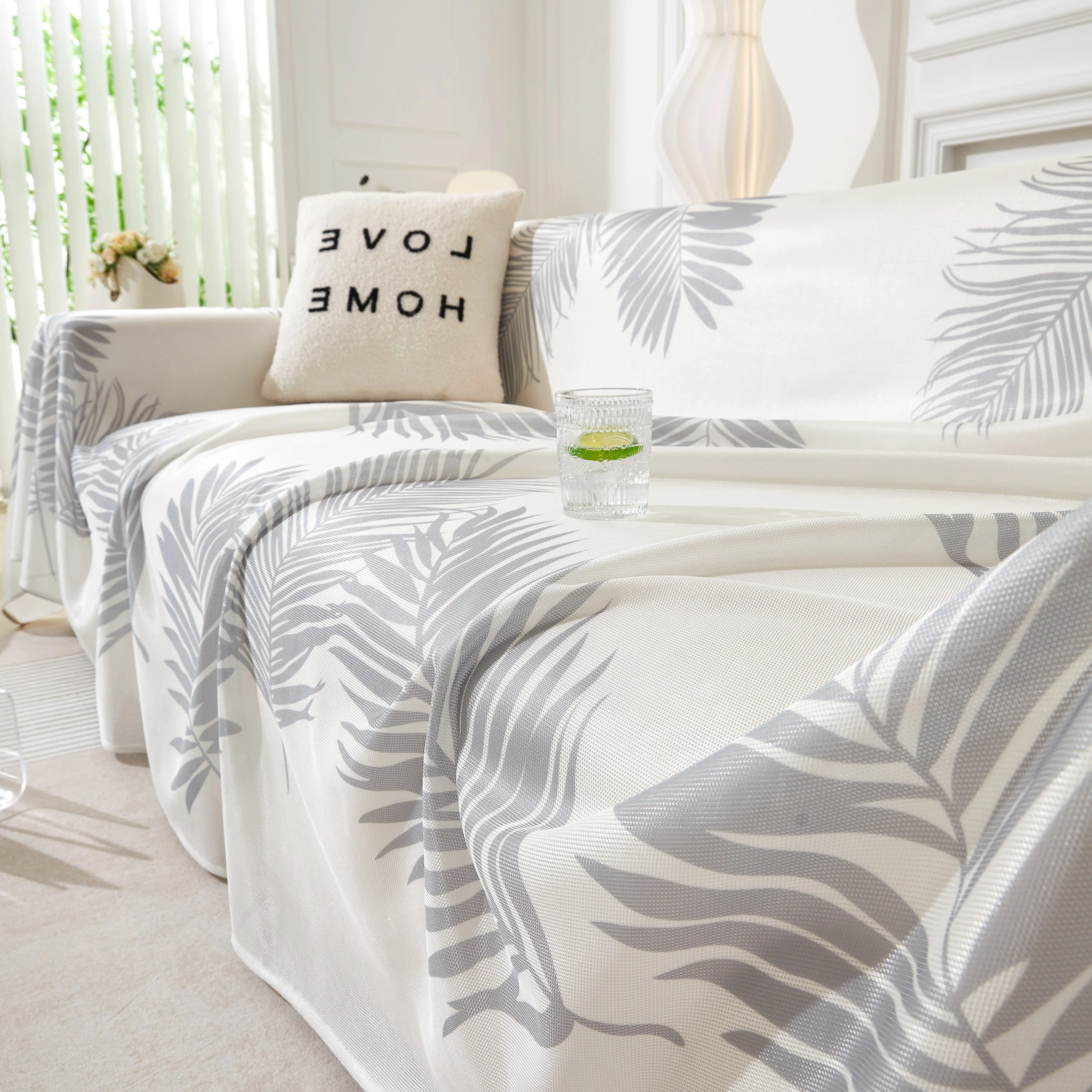 Leaf Printed Slipcover Sofa Covers, Universal Couch Throw Cover, Pets Furniture Protector for Home Decor - Image 120