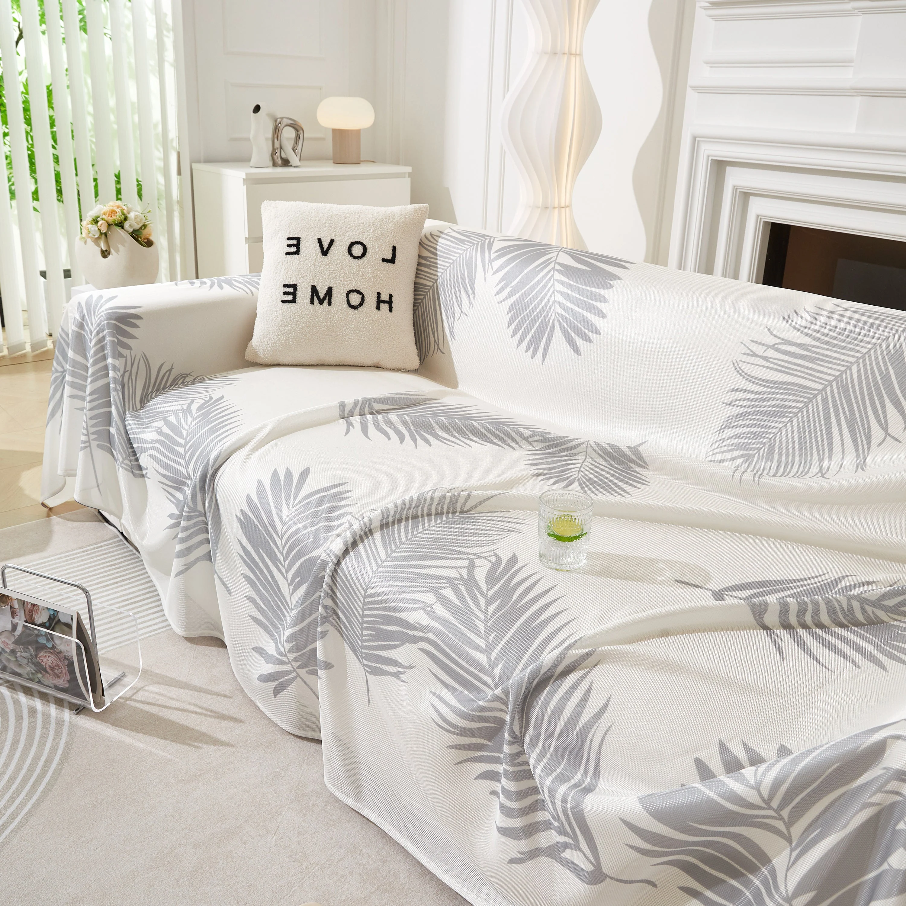Leaf Printed Slipcover Sofa Covers, Universal Couch Throw Cover, Pets Furniture Protector for Home Decor - Image 121