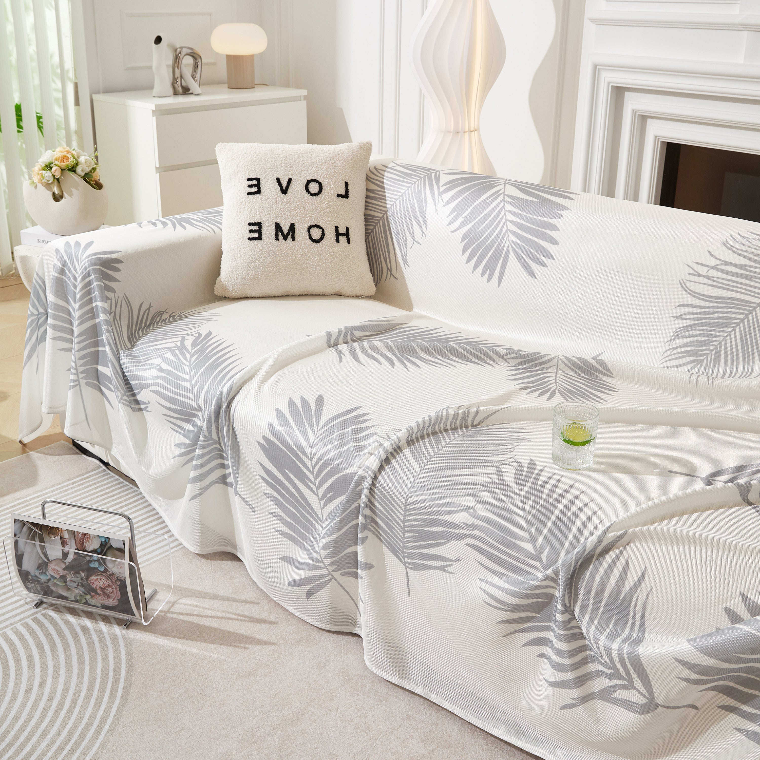 Leaf Printed Slipcover Sofa Covers, Universal Couch Throw Cover, Pets Furniture Protector for Home Decor - Image 122
