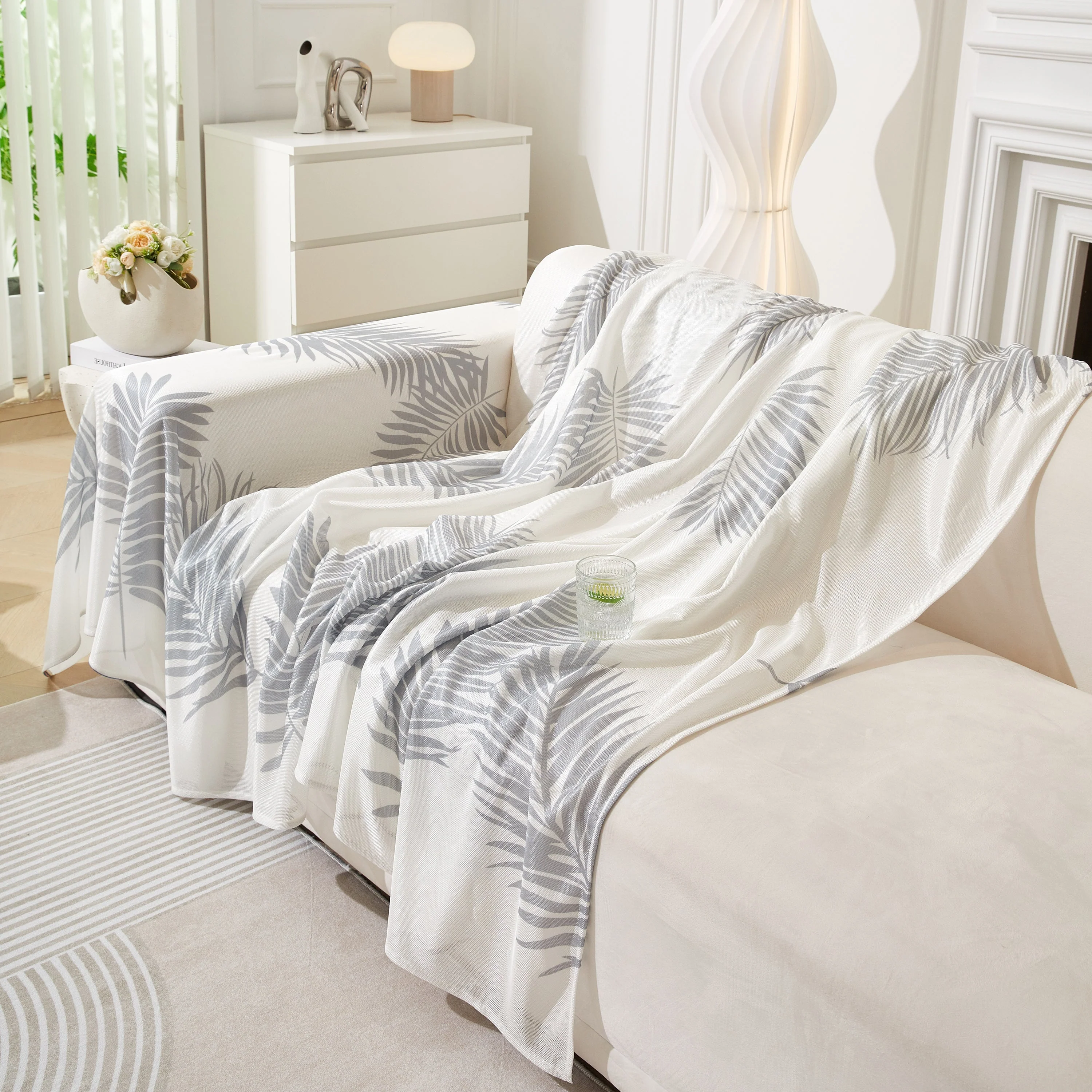 Leaf Printed Slipcover Sofa Covers, Universal Couch Throw Cover, Pets Furniture Protector for Home Decor - Image 124