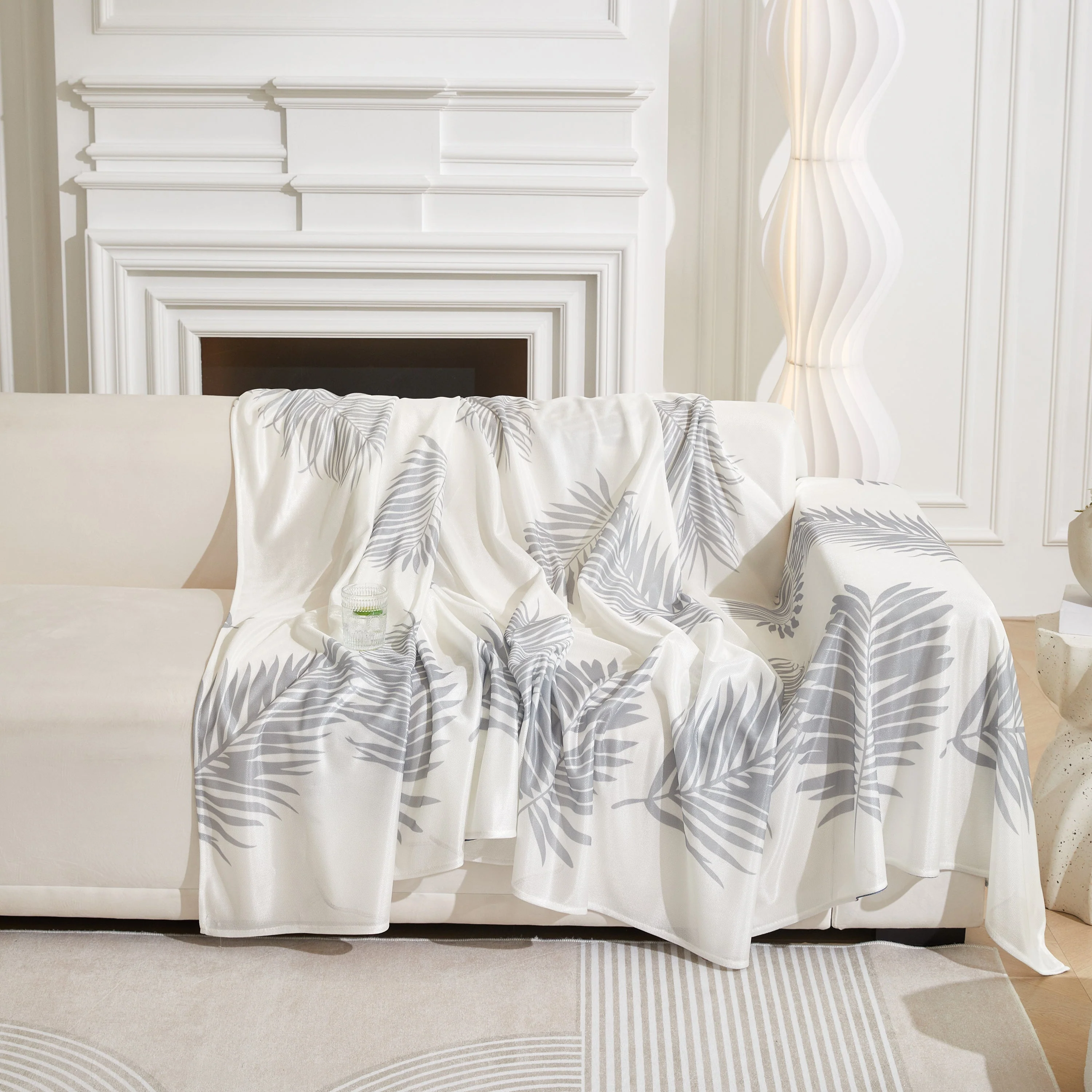 Leaf Printed Slipcover Sofa Covers, Universal Couch Throw Cover, Pets Furniture Protector for Home Decor - Image 125