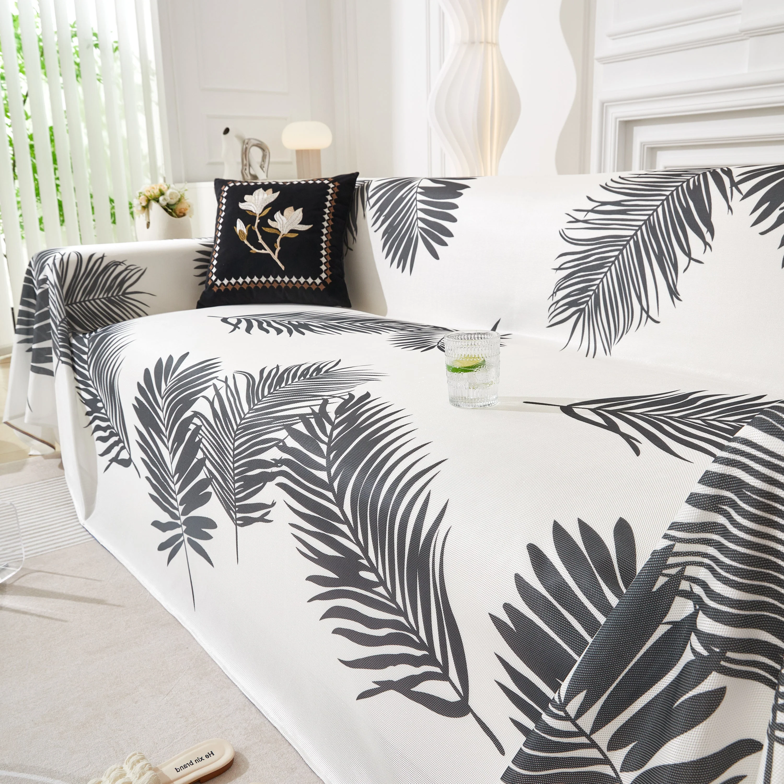 Leaf Printed Slipcover Sofa Covers, Universal Couch Throw Cover, Pets Furniture Protector for Home Decor - Image 14
