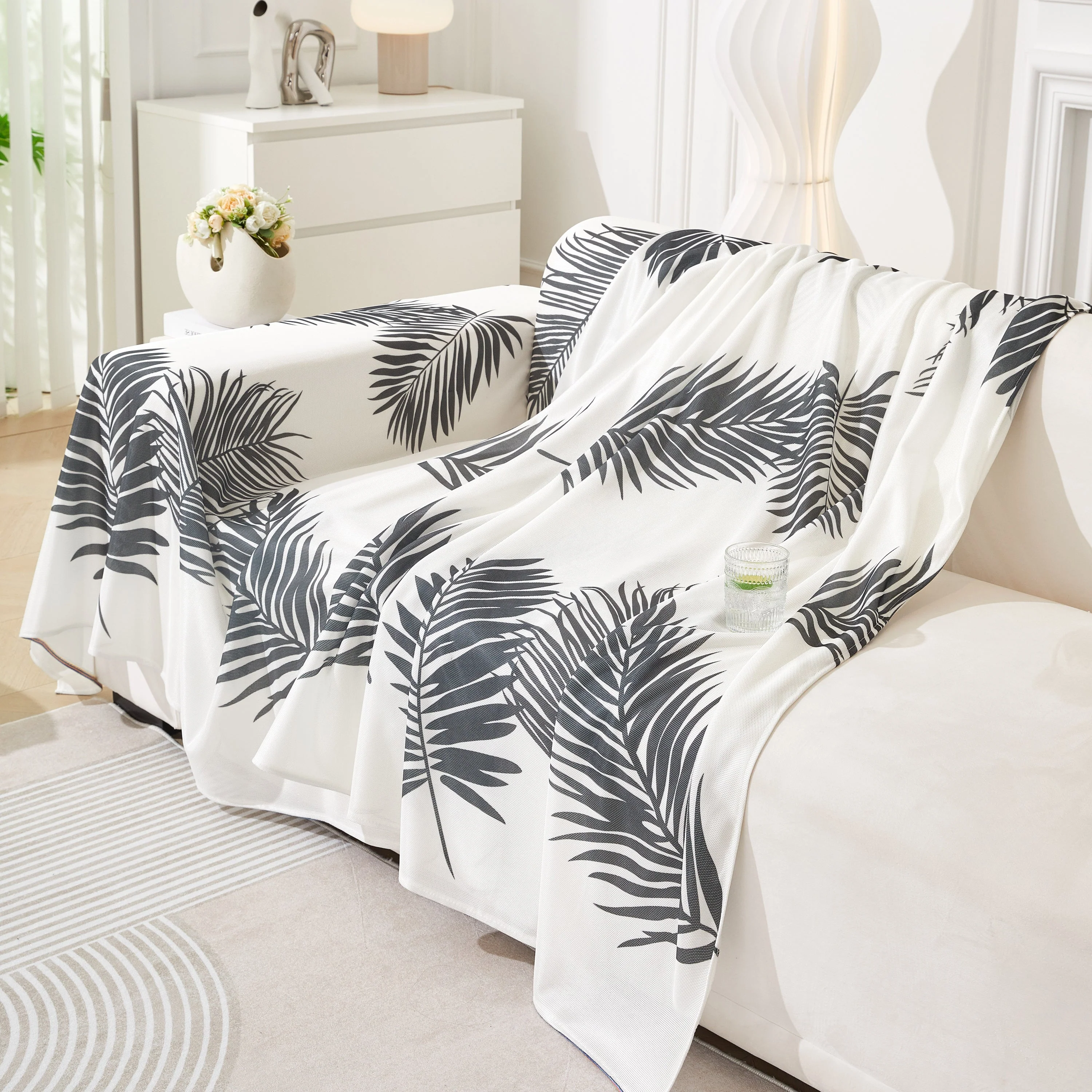 Leaf Printed Slipcover Sofa Covers, Universal Couch Throw Cover, Pets Furniture Protector for Home Decor - Image 15