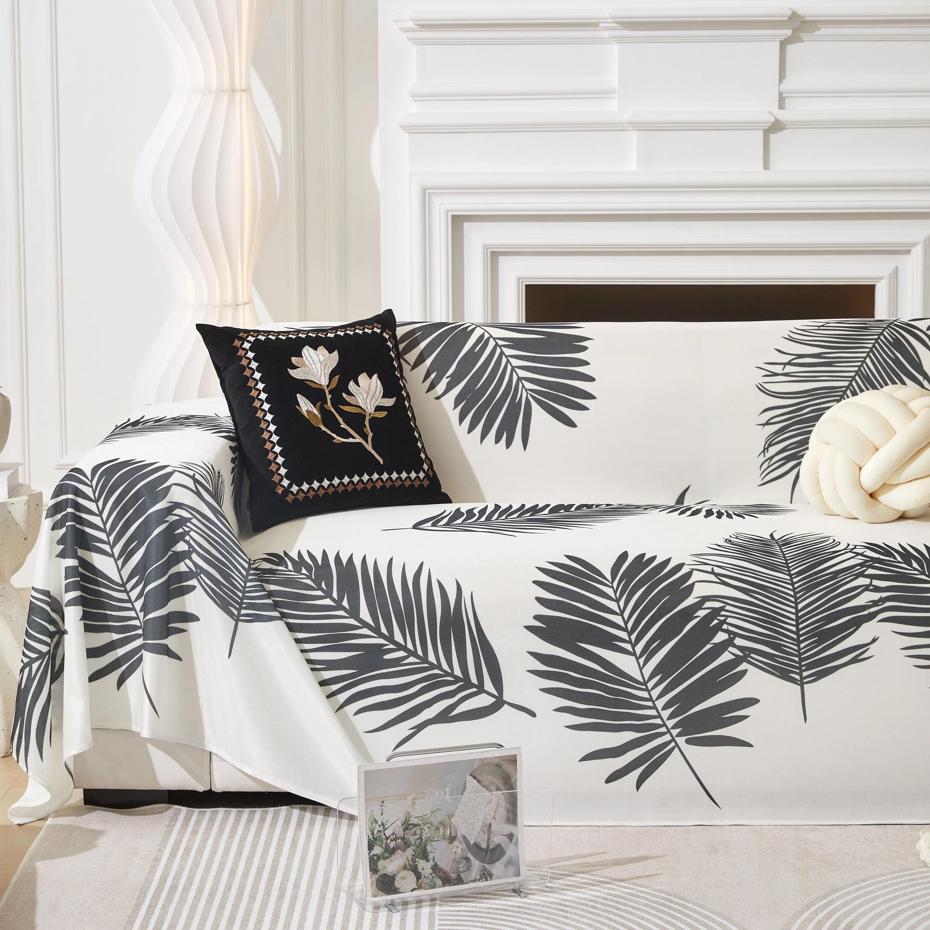 Leaf Printed Slipcover Sofa Covers, Universal Couch Throw Cover, Pets Furniture Protector for Home Decor - Image 17