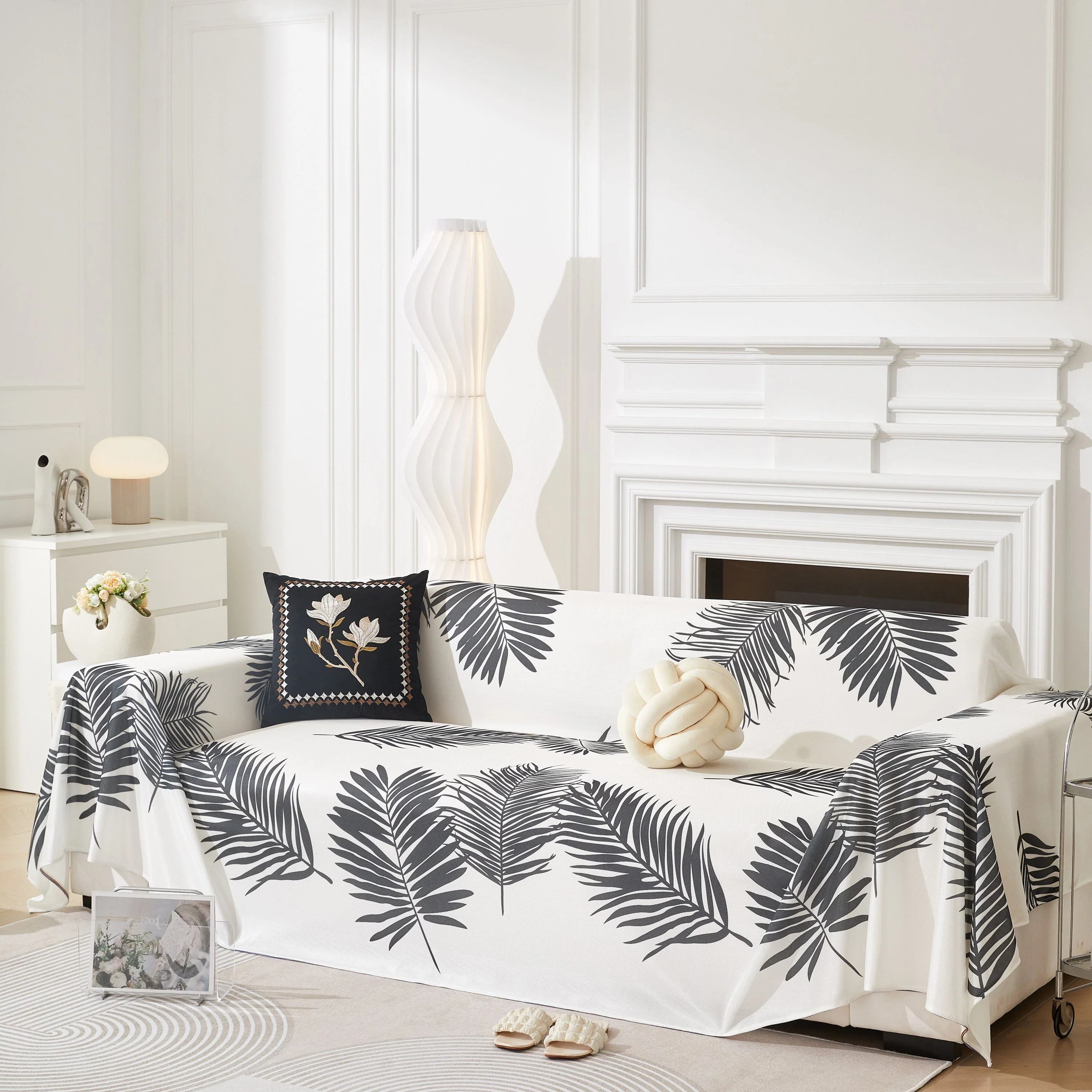 Leaf Printed Slipcover Sofa Covers, Universal Couch Throw Cover, Pets Furniture Protector for Home Decor - Image 18