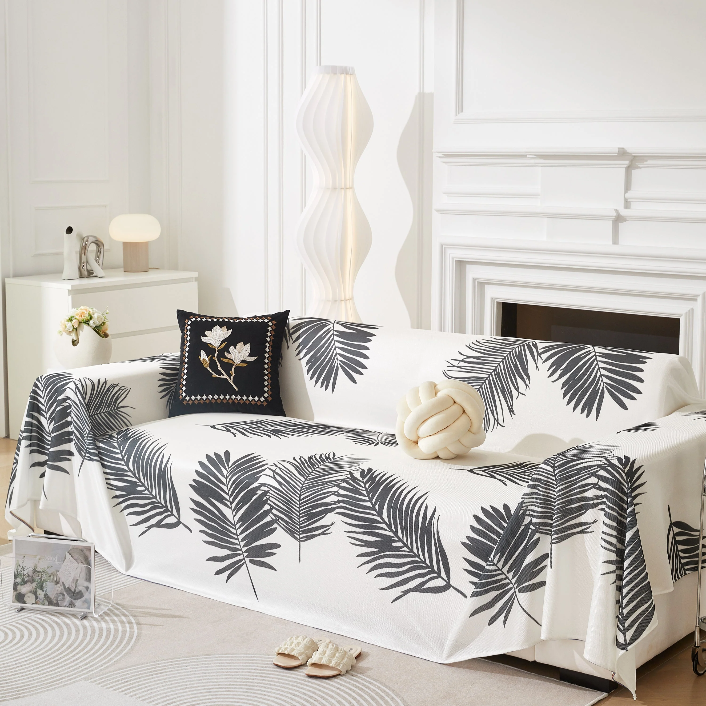 Leaf Printed Slipcover Sofa Covers, Universal Couch Throw Cover, Pets Furniture Protector for Home Decor - Image 19