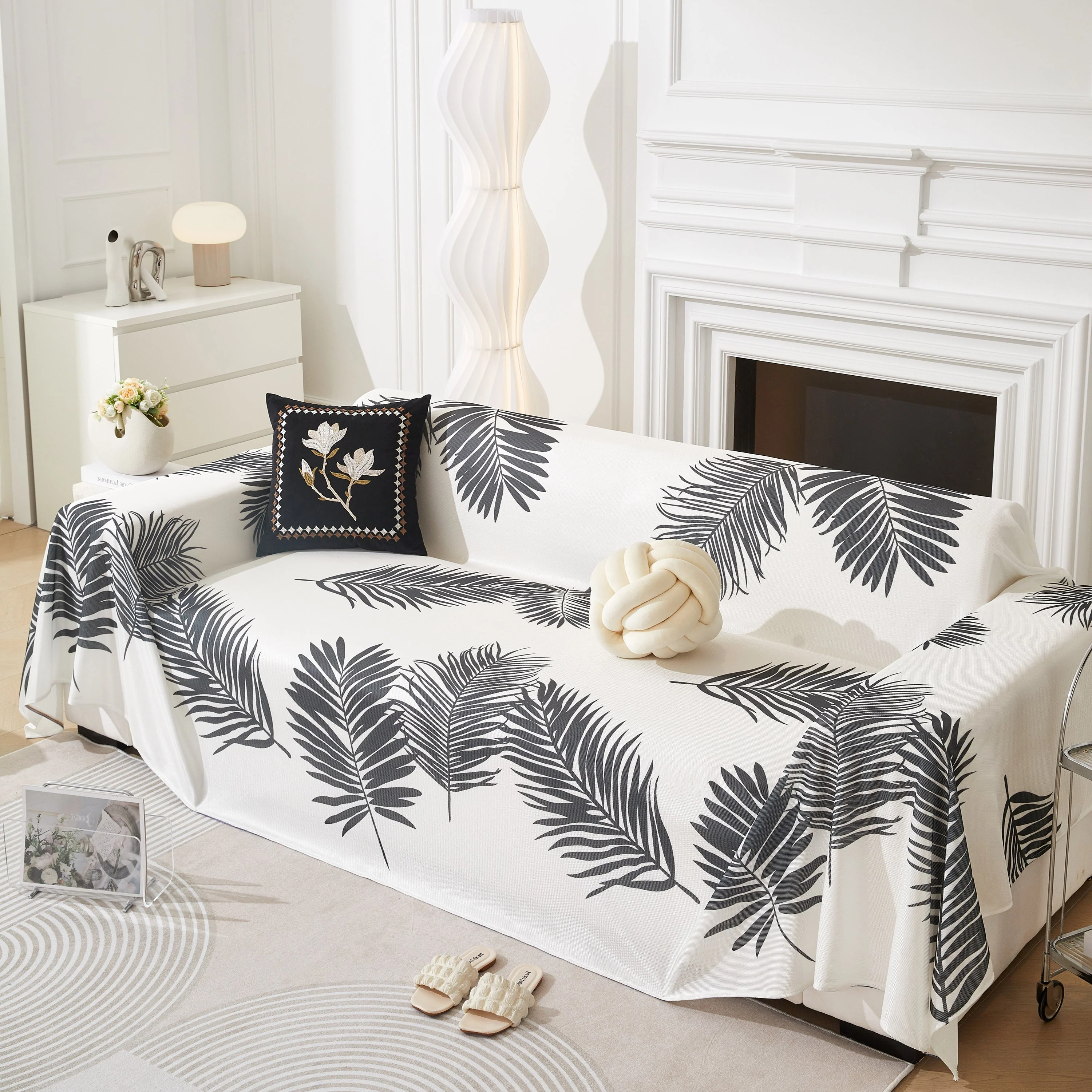 Leaf Printed Slipcover Sofa Covers, Universal Couch Throw Cover, Pets Furniture Protector for Home Decor - Image 20