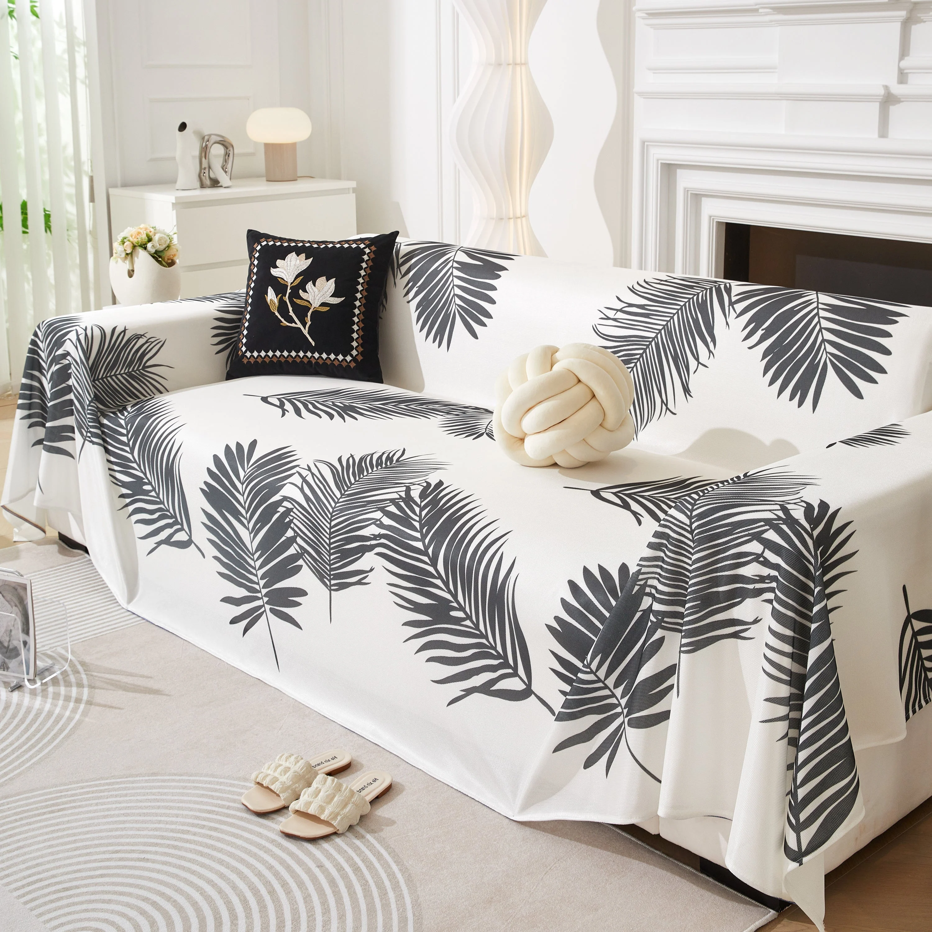 Leaf Printed Slipcover Sofa Covers, Universal Couch Throw Cover, Pets Furniture Protector for Home Decor - Image 21