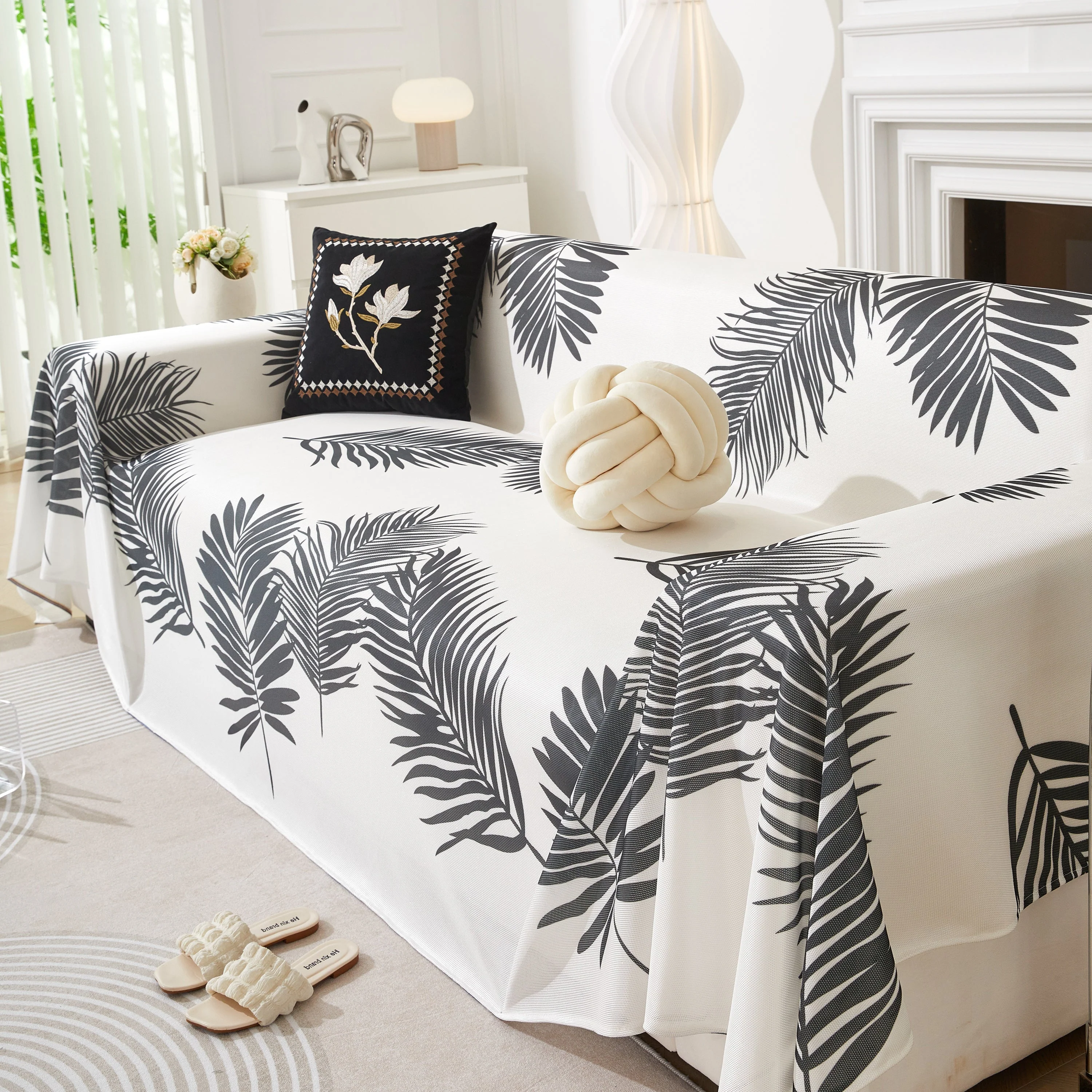 Leaf Printed Slipcover Sofa Covers, Universal Couch Throw Cover, Pets Furniture Protector for Home Decor - Image 22