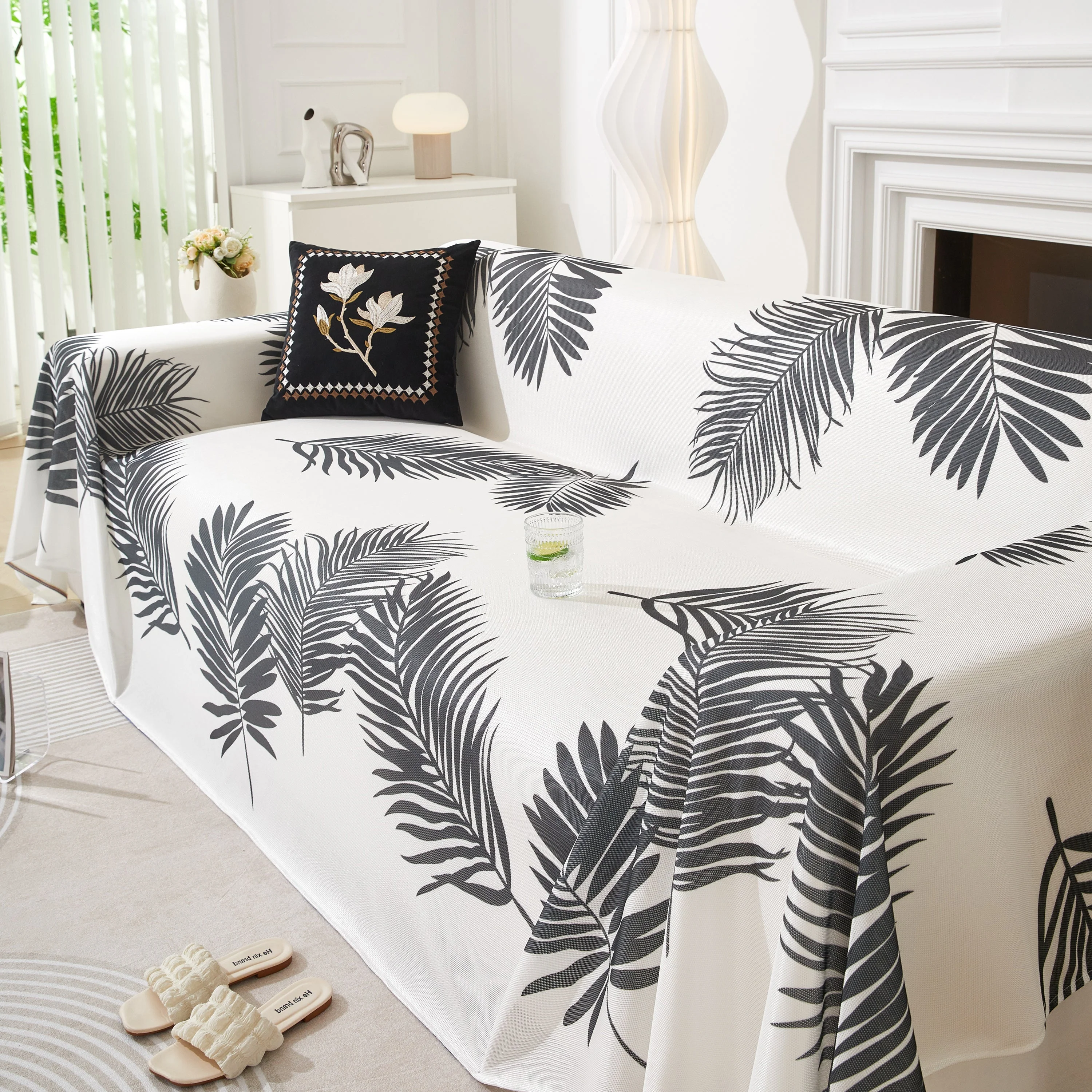 Leaf Printed Slipcover Sofa Covers, Universal Couch Throw Cover, Pets Furniture Protector for Home Decor - Image 24