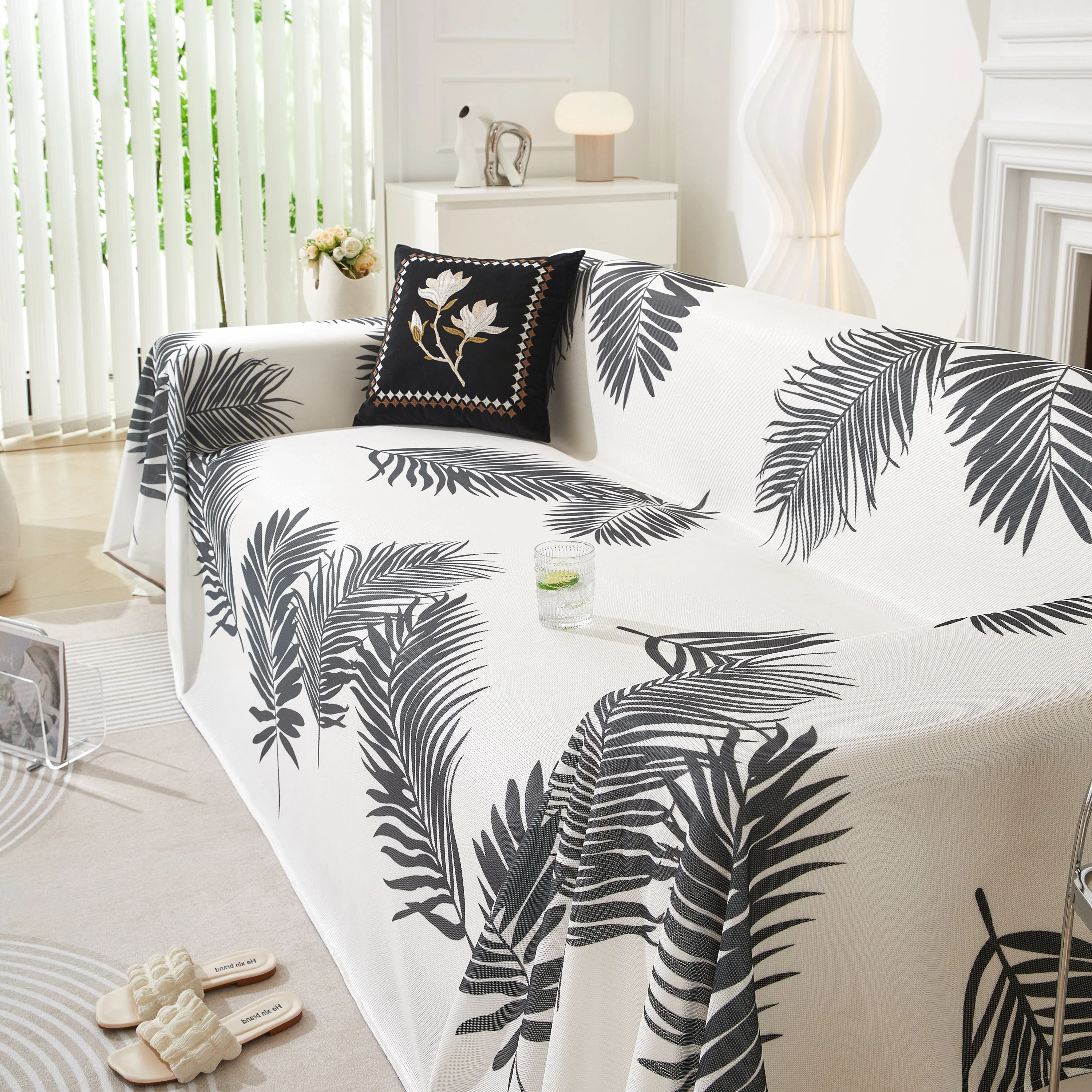 Leaf Printed Slipcover Sofa Covers, Universal Couch Throw Cover, Pets Furniture Protector for Home Decor - Image 25