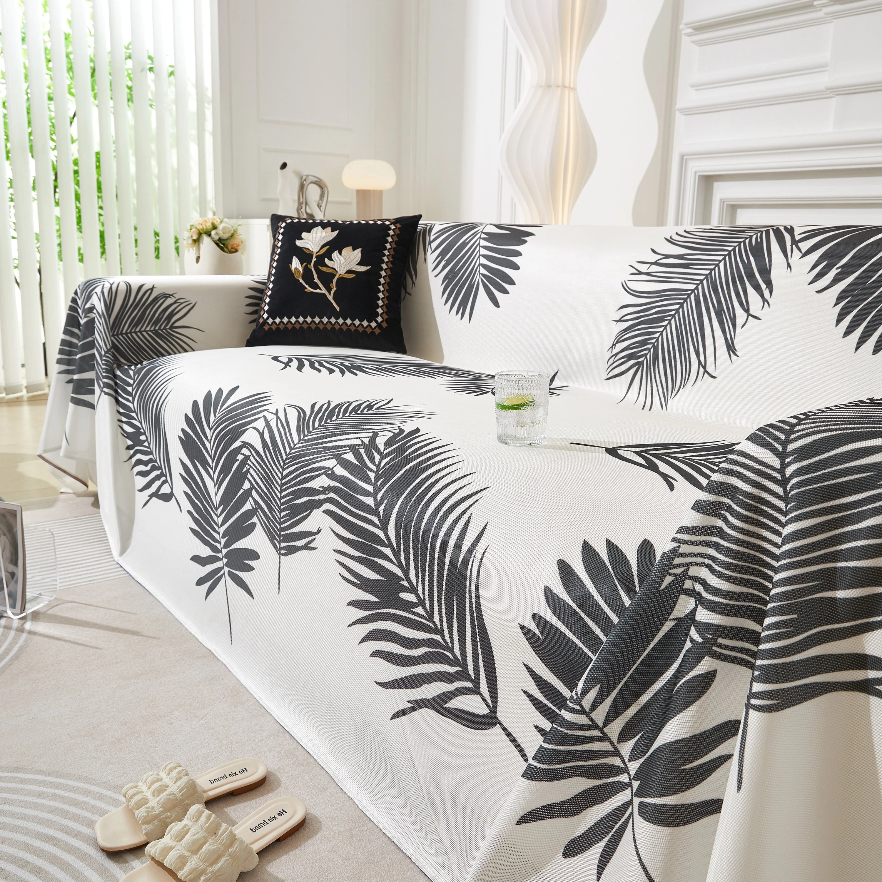 Leaf Printed Slipcover Sofa Covers, Universal Couch Throw Cover, Pets Furniture Protector for Home Decor - Image 26