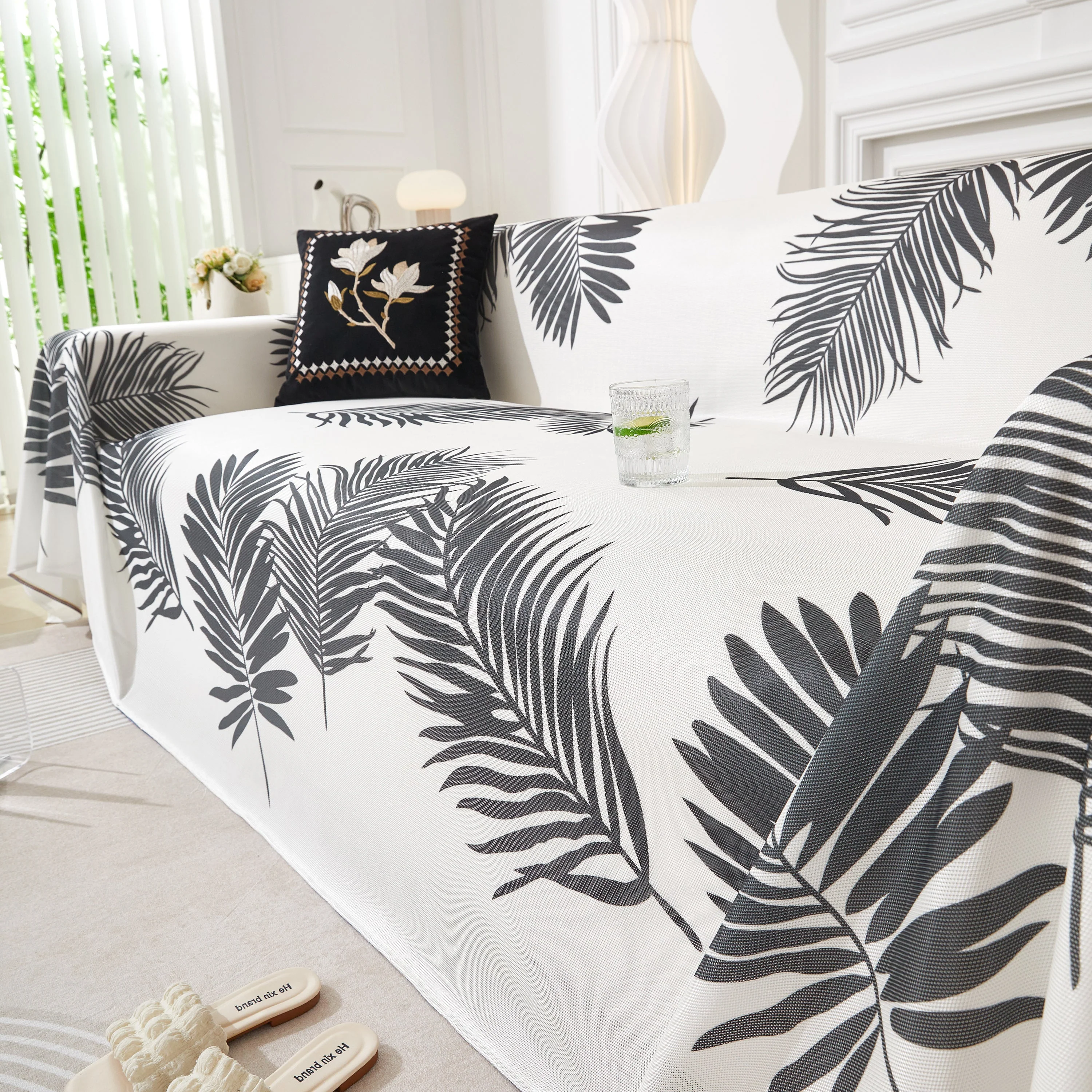 Leaf Printed Slipcover Sofa Covers, Universal Couch Throw Cover, Pets Furniture Protector for Home Decor - Image 27