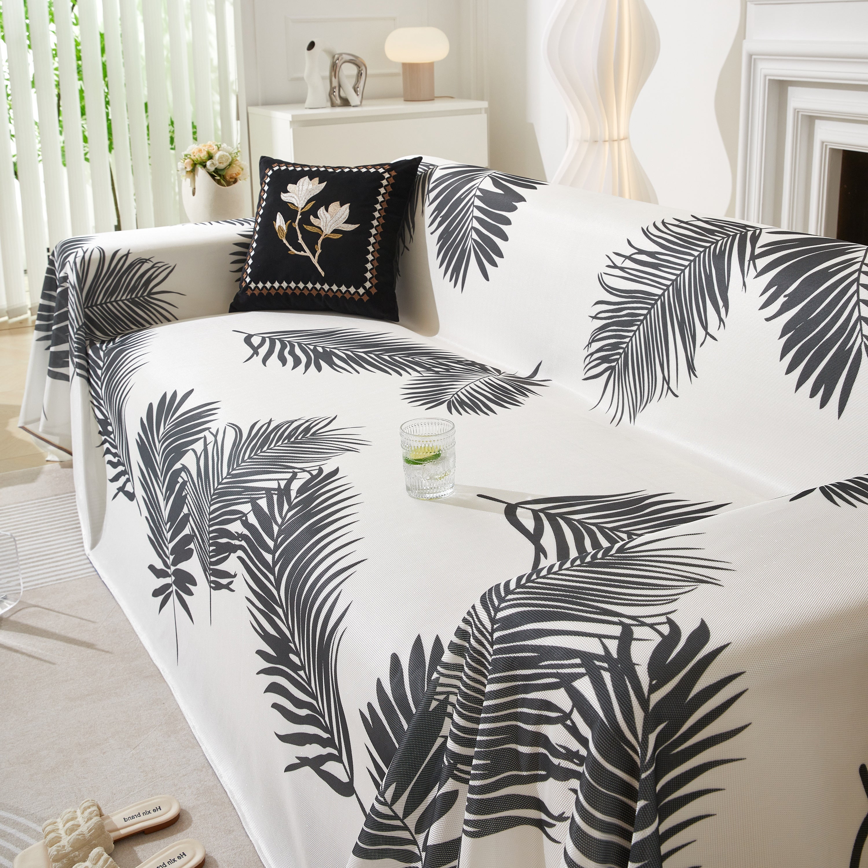Leaf Printed Slipcover Sofa Covers, Universal Couch Throw Cover, Pets Furniture Protector for Home Decor - Image 29