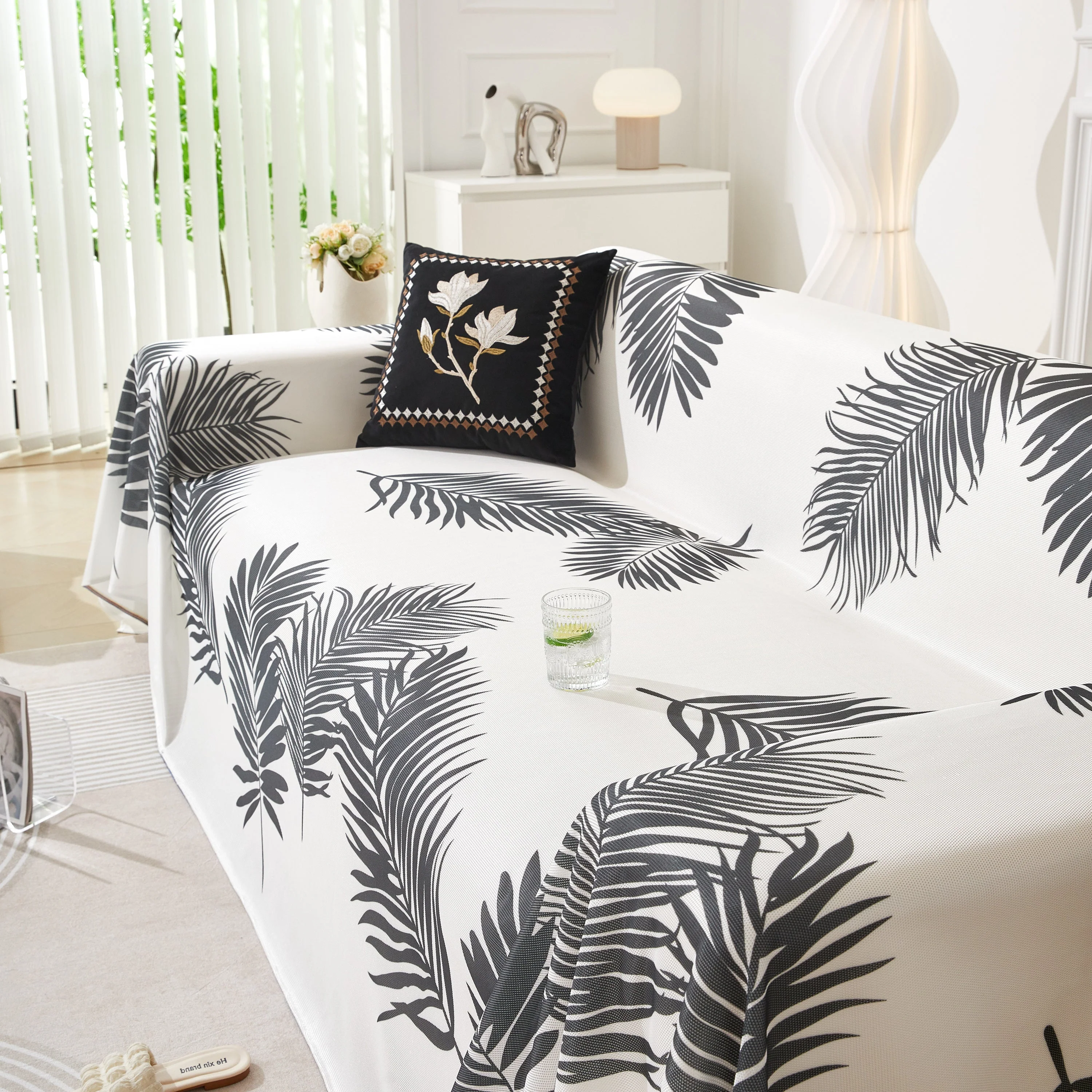 Leaf Printed Slipcover Sofa Covers, Universal Couch Throw Cover, Pets Furniture Protector for Home Decor - Image 30