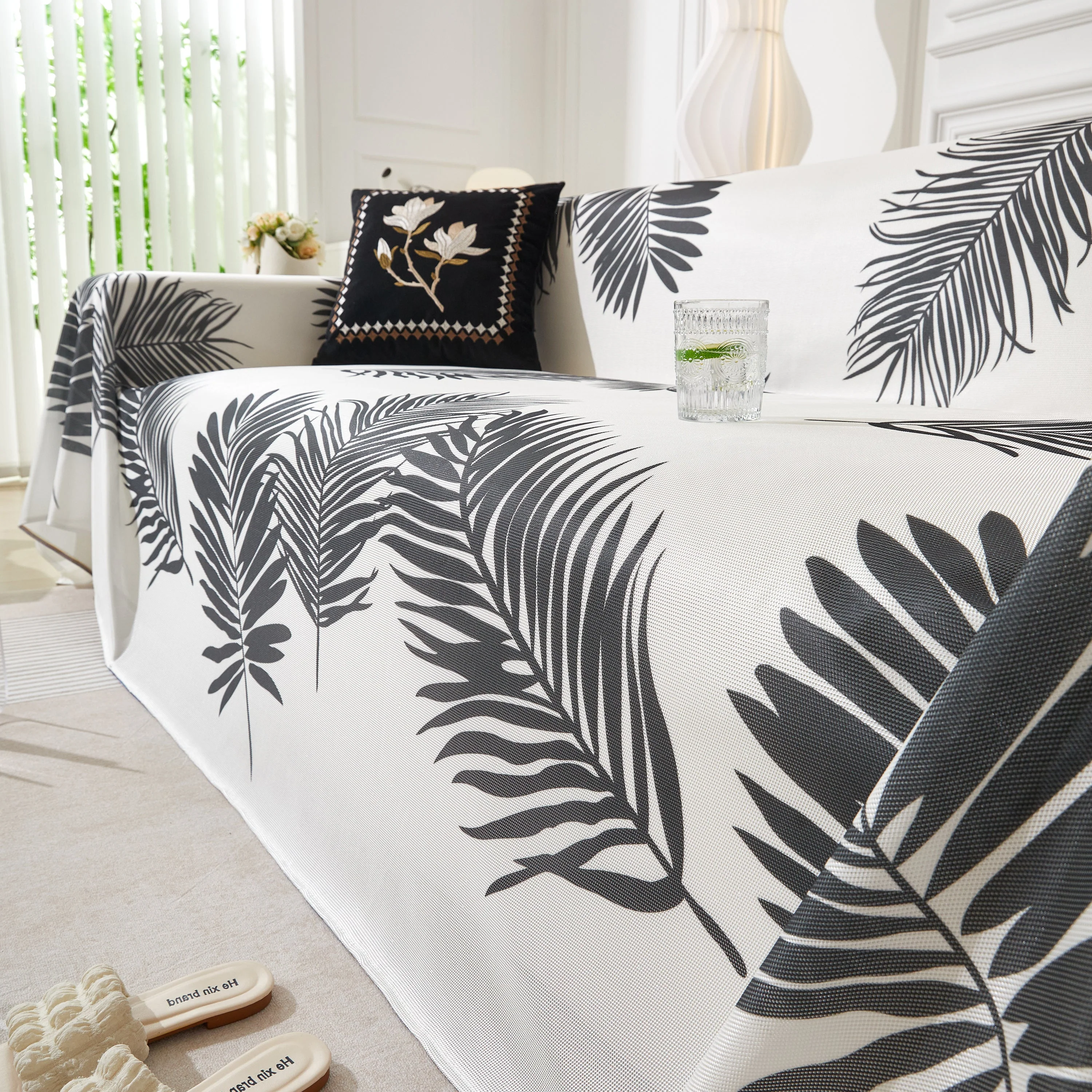 Leaf Printed Slipcover Sofa Covers, Universal Couch Throw Cover, Pets Furniture Protector for Home Decor - Image 31