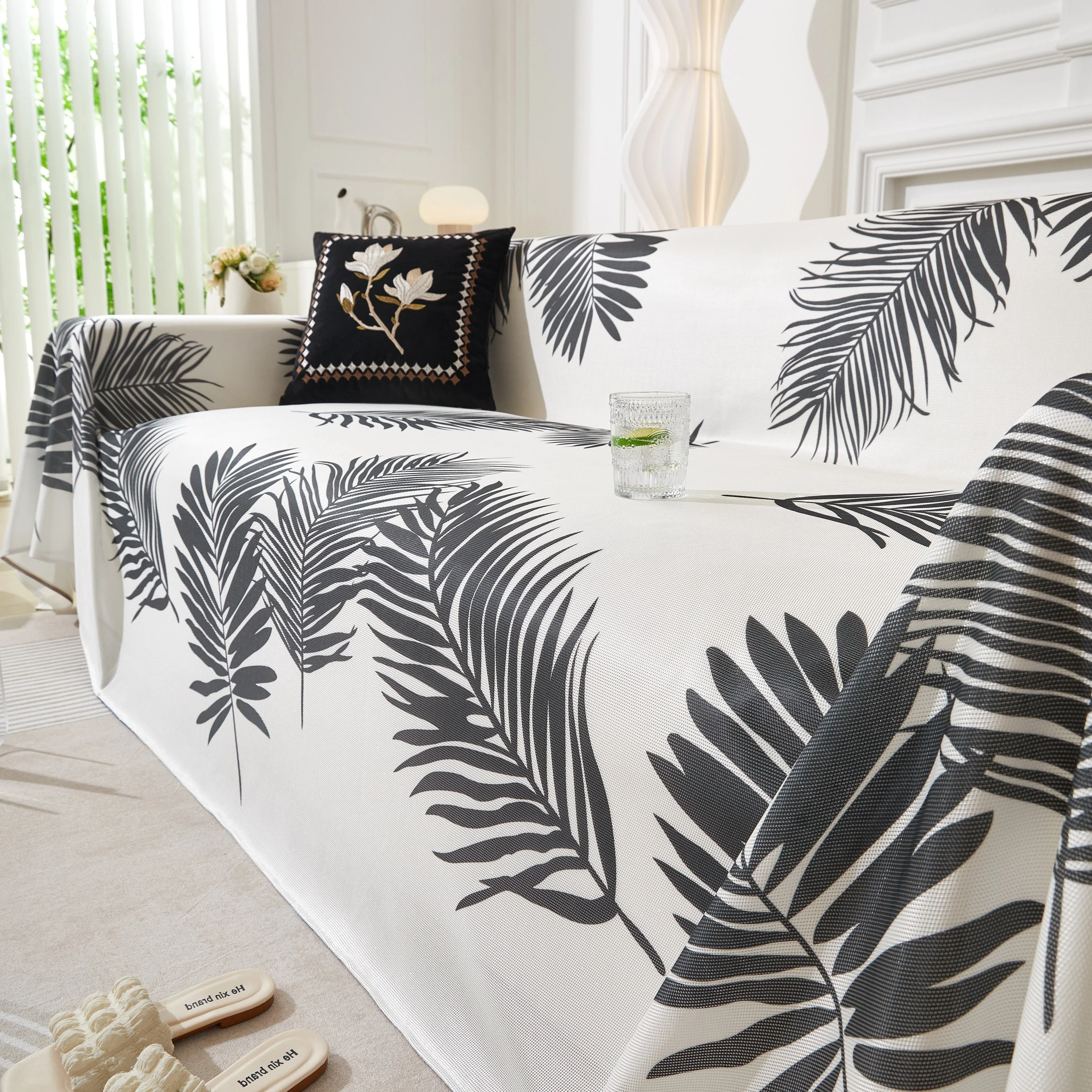 Leaf Printed Slipcover Sofa Covers, Universal Couch Throw Cover, Pets Furniture Protector for Home Decor - Image 32