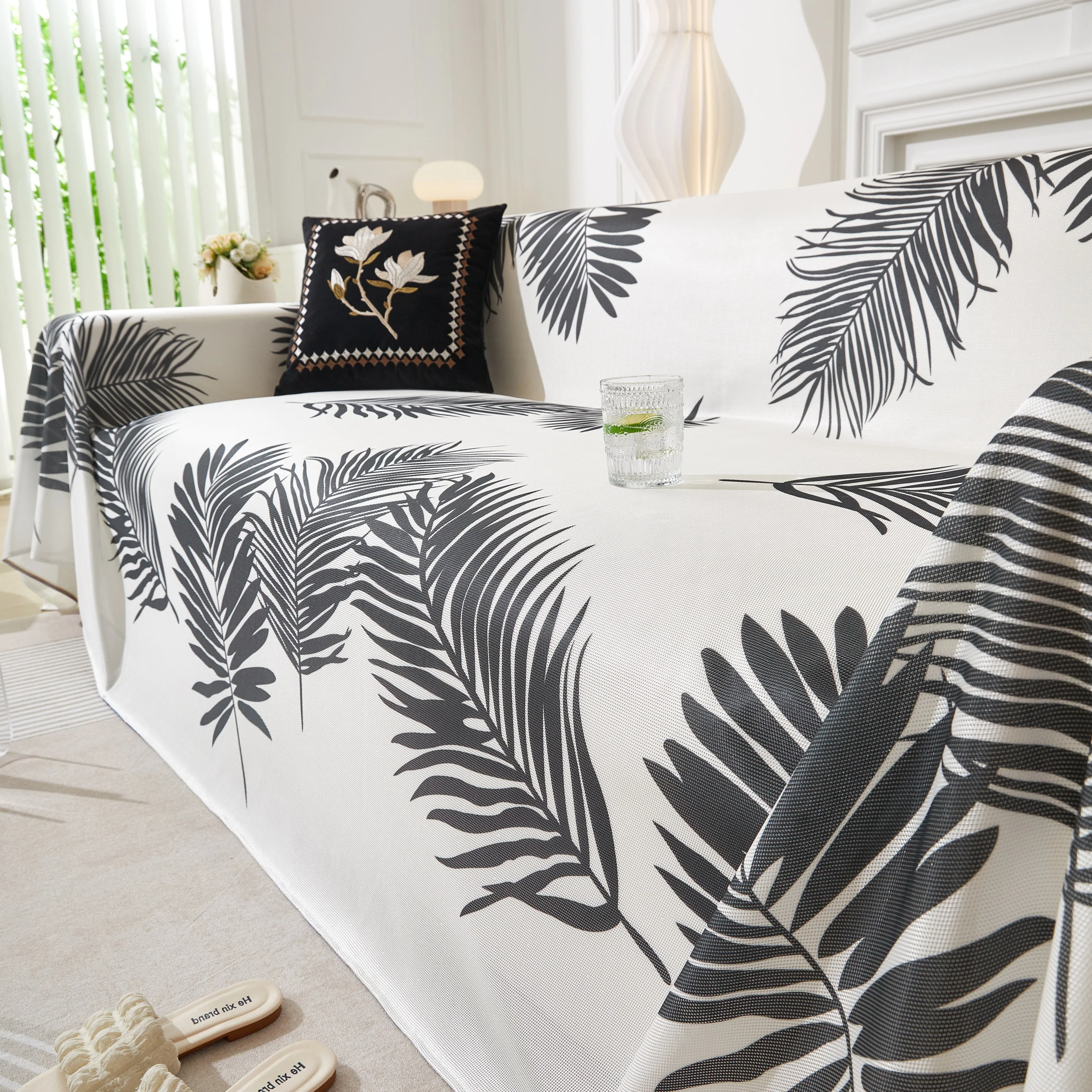 Leaf Printed Slipcover Sofa Covers, Universal Couch Throw Cover, Pets Furniture Protector for Home Decor - Image 33