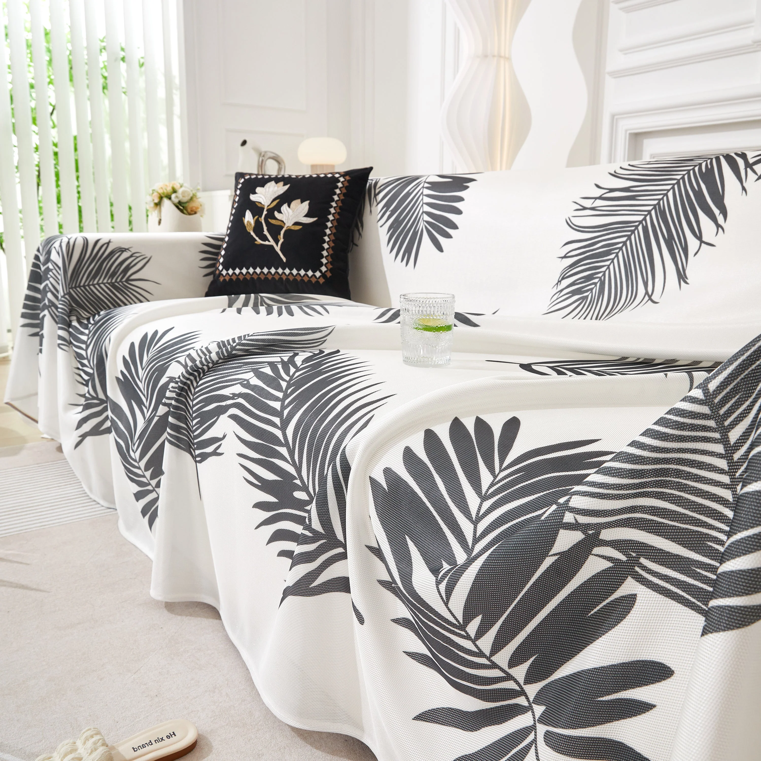 Leaf Printed Slipcover Sofa Covers, Universal Couch Throw Cover, Pets Furniture Protector for Home Decor - Image 35