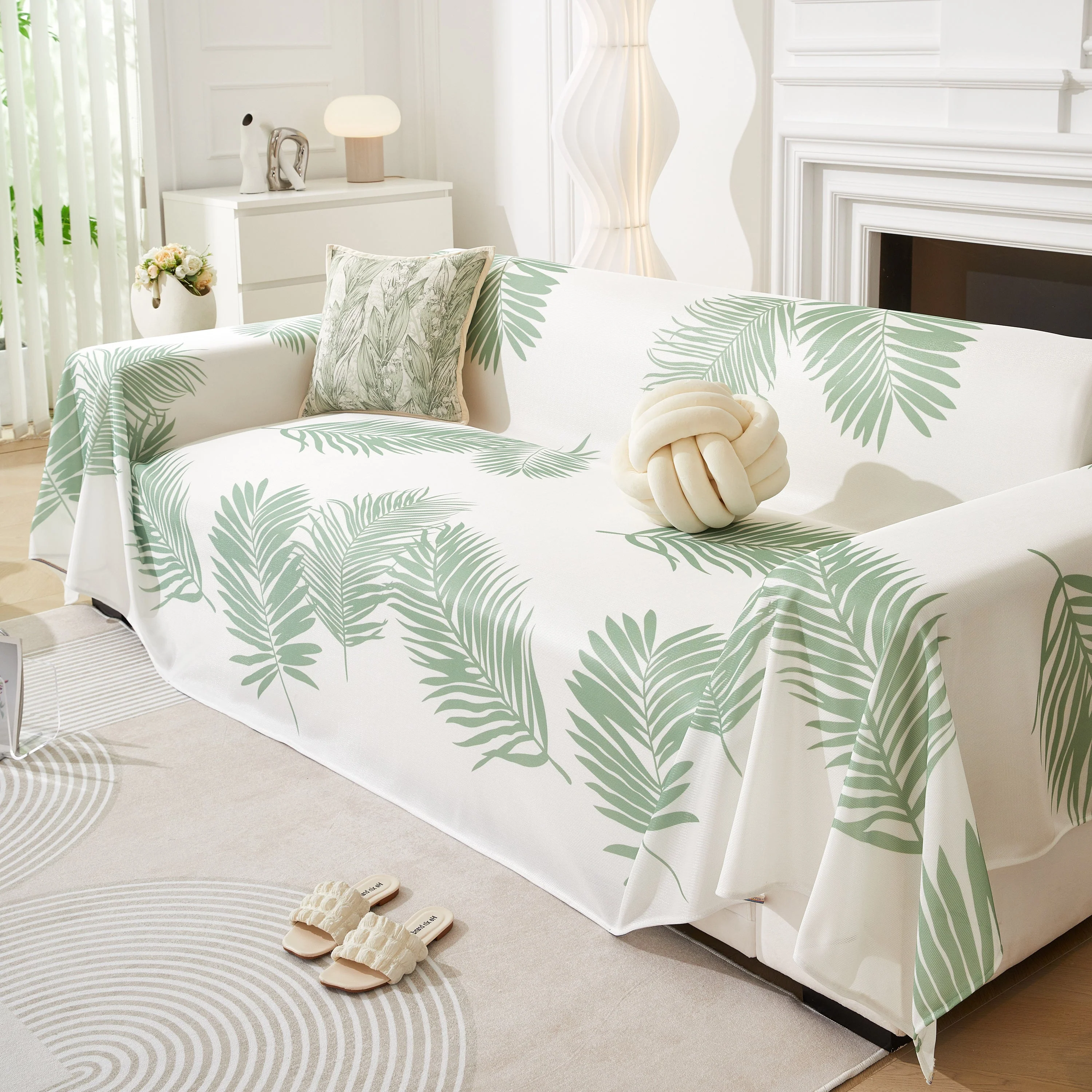 Leaf Printed Slipcover Sofa Covers, Universal Couch Throw Cover, Pets Furniture Protector for Home Decor - Image 37