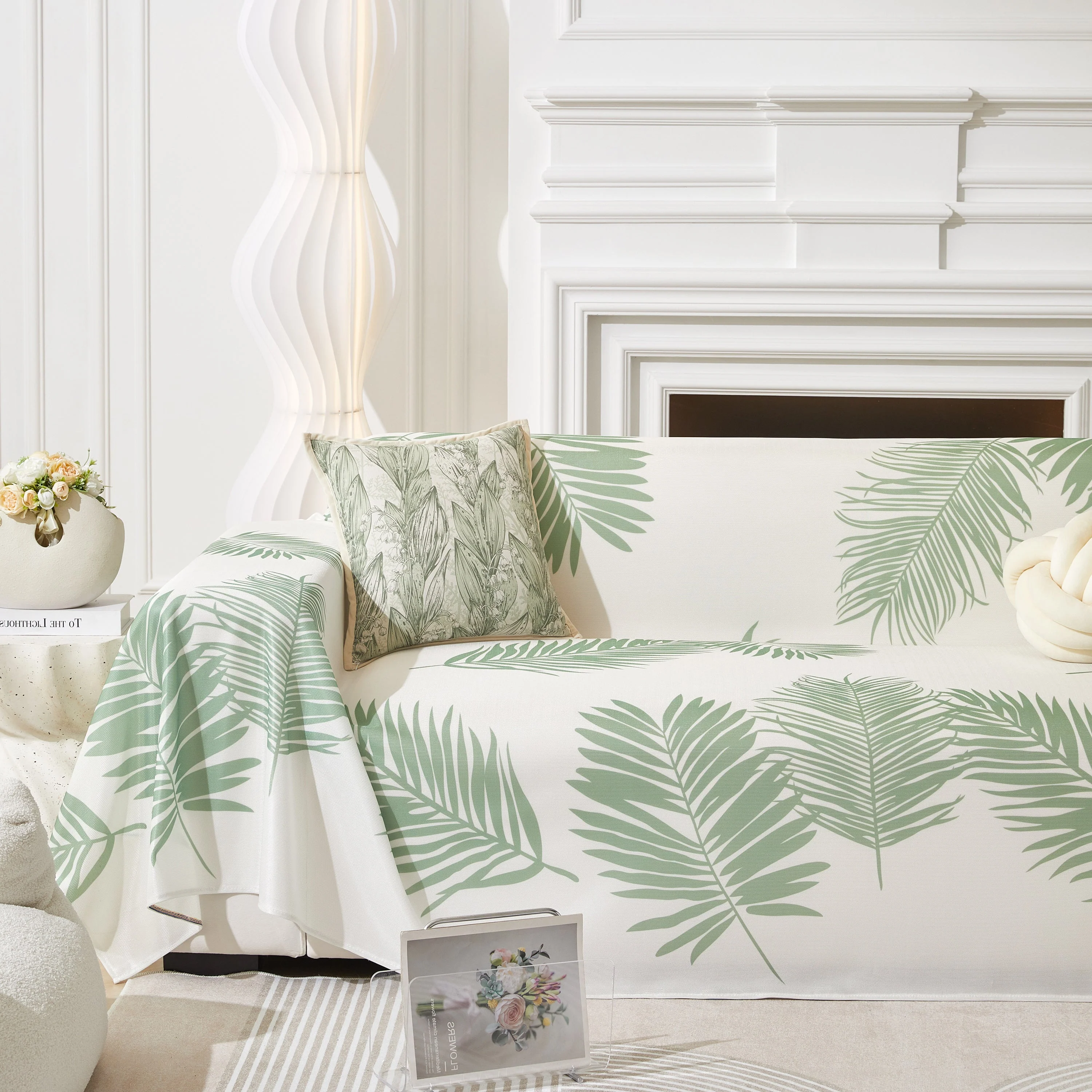 Leaf Printed Slipcover Sofa Covers, Universal Couch Throw Cover, Pets Furniture Protector for Home Decor - Image 41