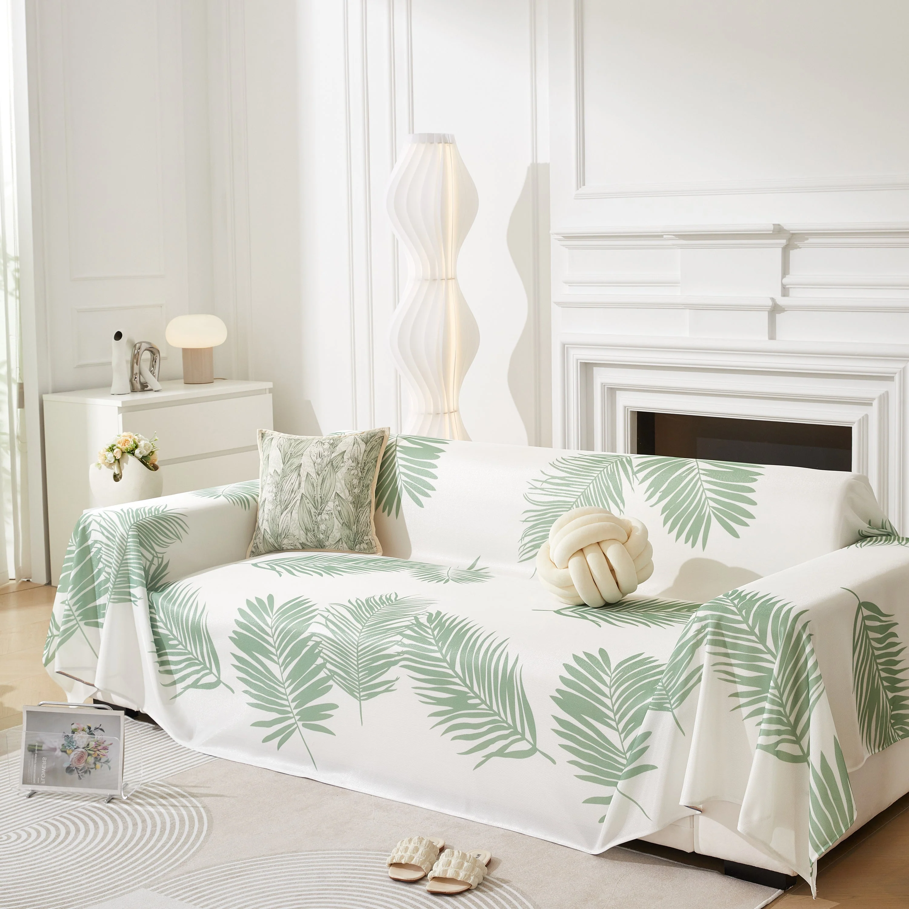 Leaf Printed Slipcover Sofa Covers, Universal Couch Throw Cover, Pets Furniture Protector for Home Decor - Image 43