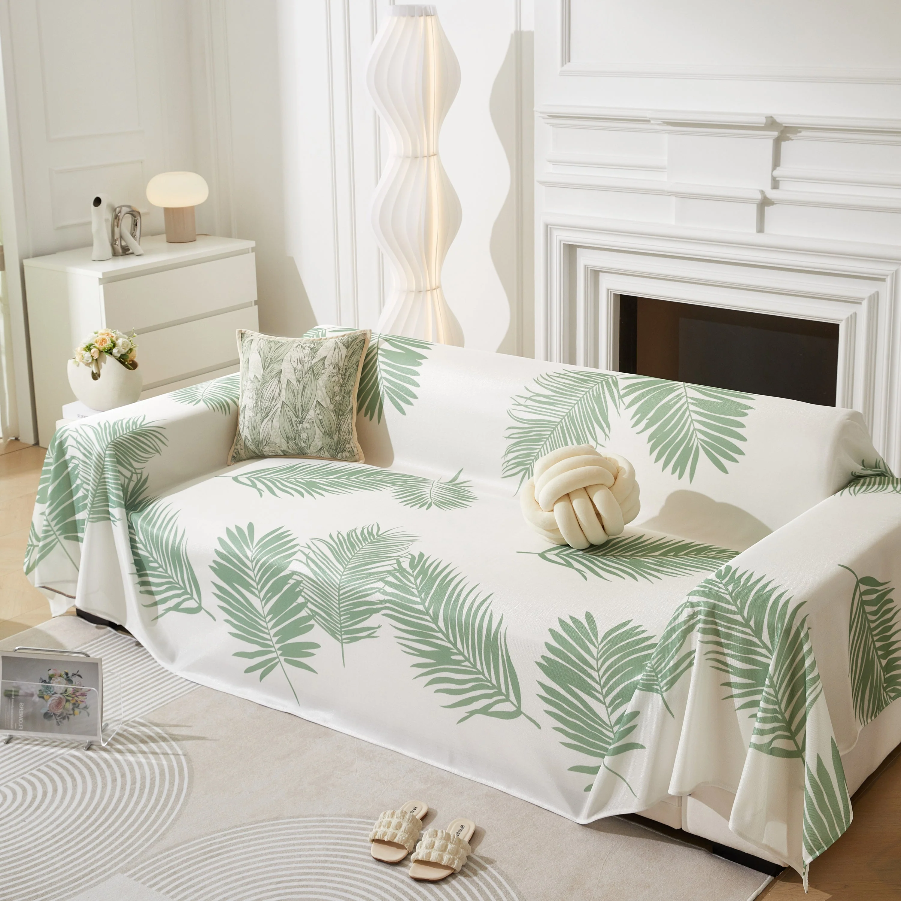 Leaf Printed Slipcover Sofa Covers, Universal Couch Throw Cover, Pets Furniture Protector for Home Decor - Image 44