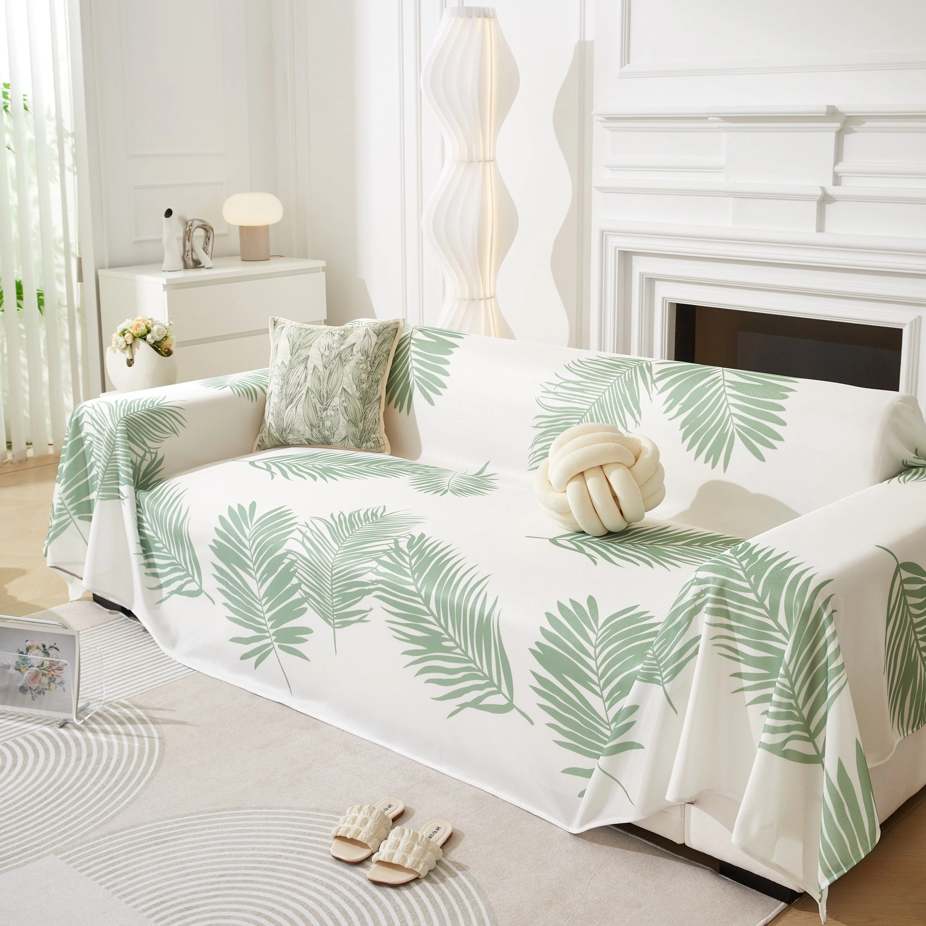 Leaf Printed Slipcover Sofa Covers, Universal Couch Throw Cover, Pets Furniture Protector for Home Decor - Image 45