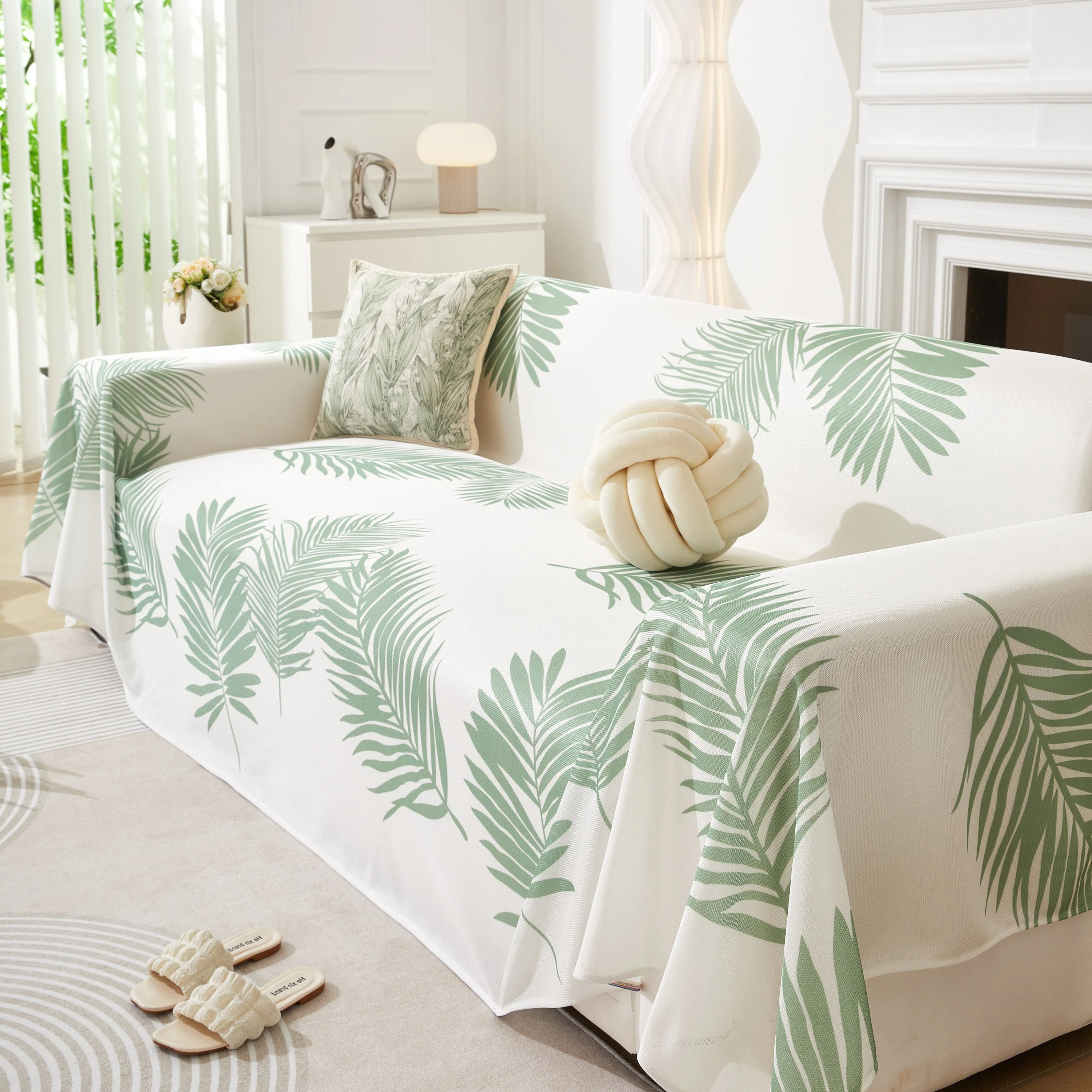 Leaf Printed Slipcover Sofa Covers, Universal Couch Throw Cover, Pets Furniture Protector for Home Decor - Image 46
