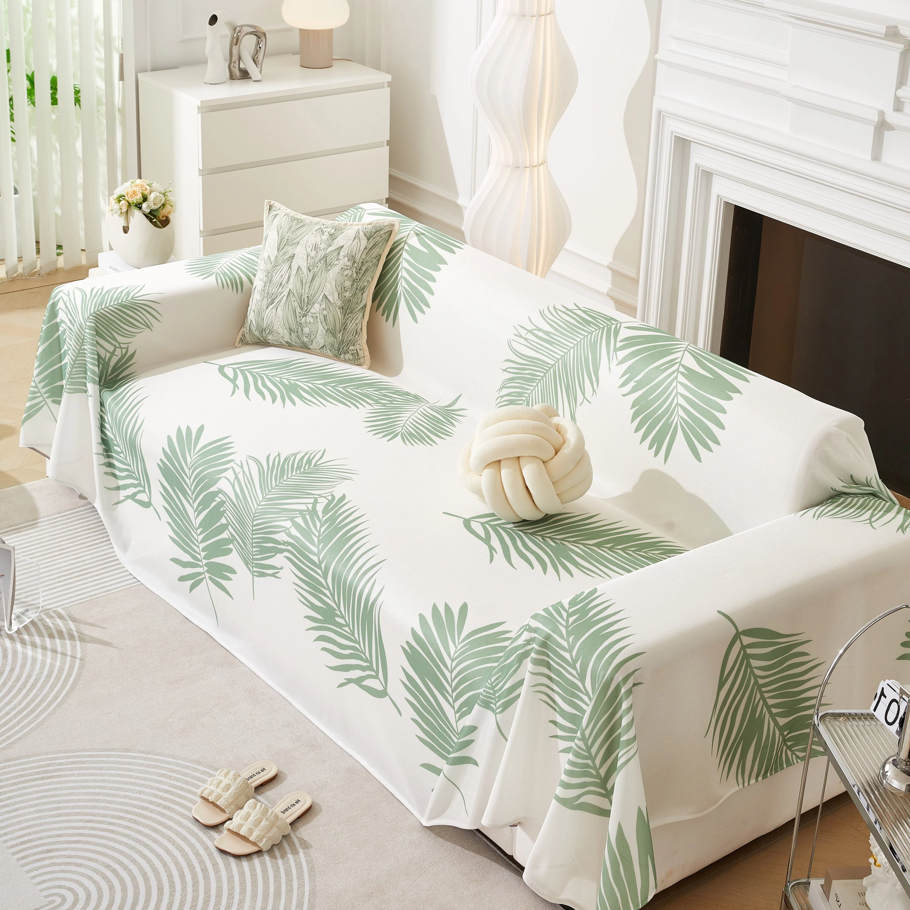 Leaf Printed Slipcover Sofa Covers, Universal Couch Throw Cover, Pets Furniture Protector for Home Decor - Image 47