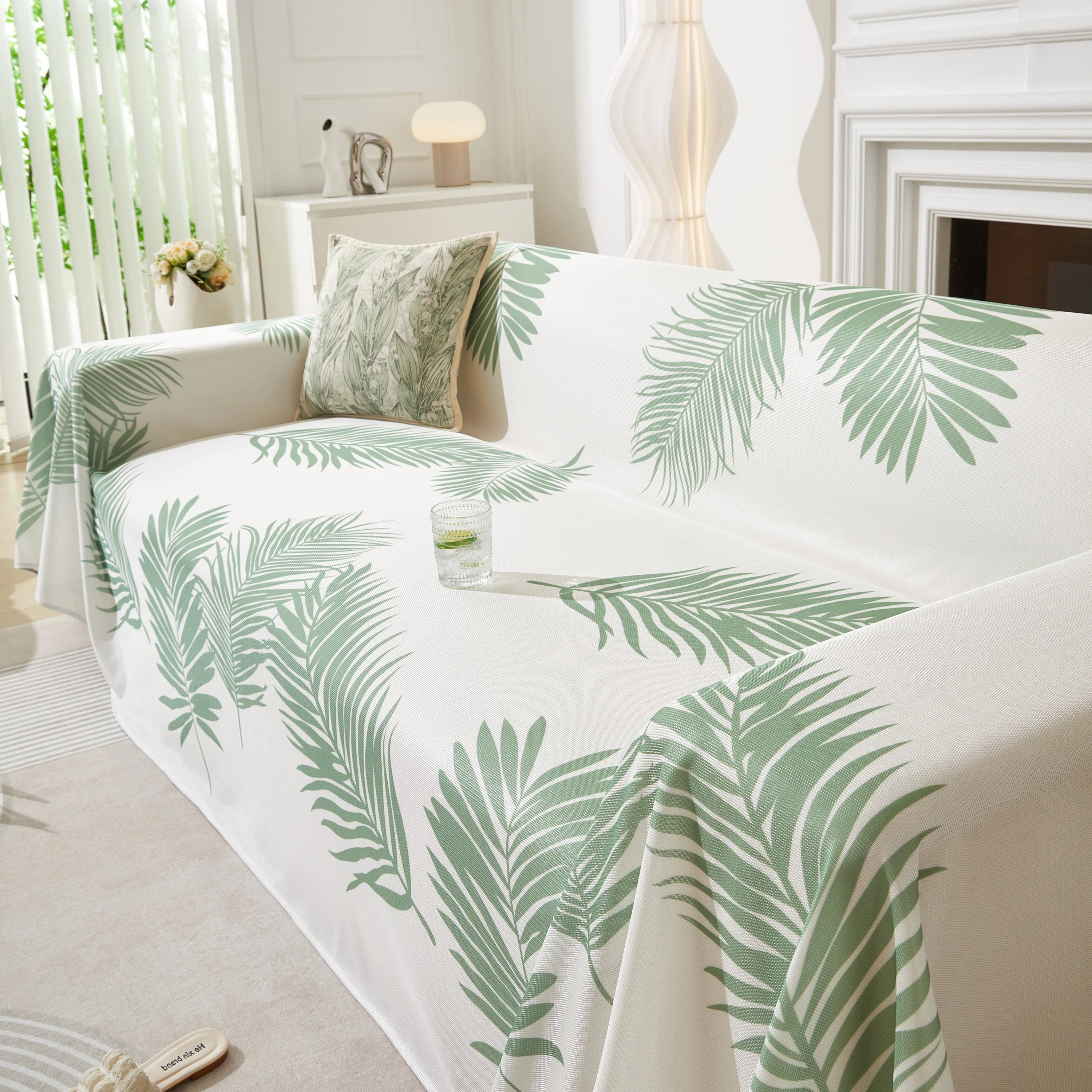 Leaf Printed Slipcover Sofa Covers, Universal Couch Throw Cover, Pets Furniture Protector for Home Decor - Image 48