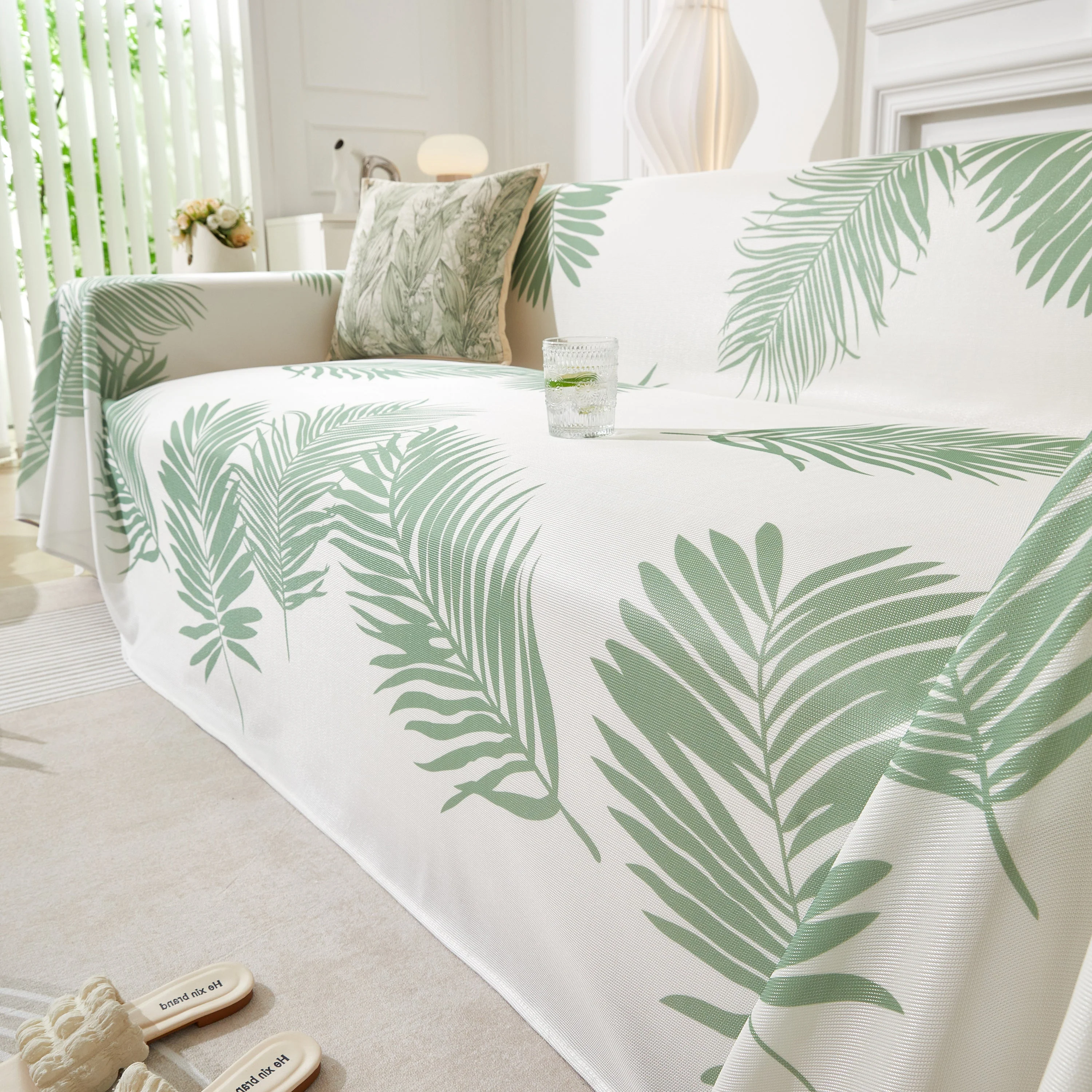 Leaf Printed Slipcover Sofa Covers, Universal Couch Throw Cover, Pets Furniture Protector for Home Decor - Image 49