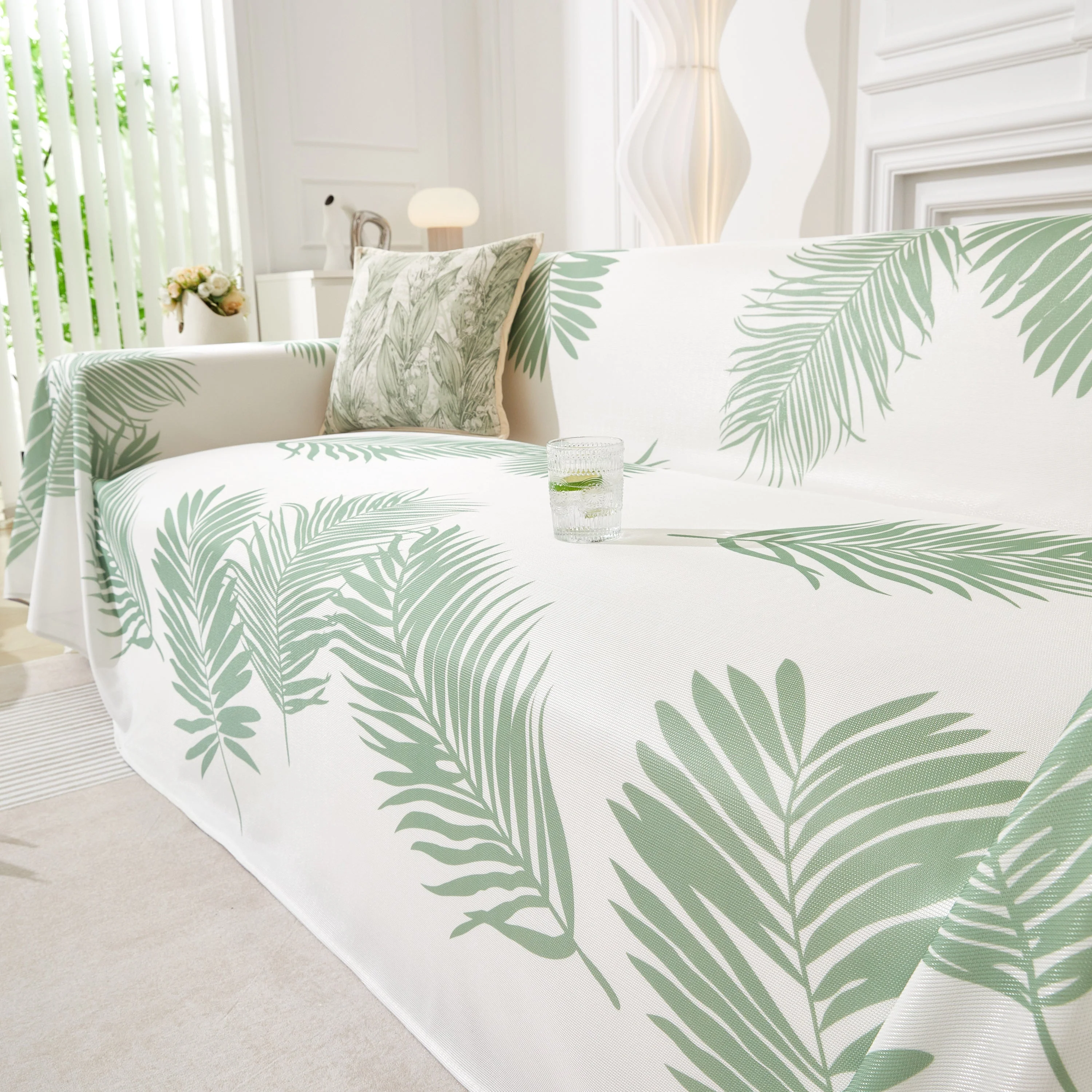 Leaf Printed Slipcover Sofa Covers, Universal Couch Throw Cover, Pets Furniture Protector for Home Decor - Image 50