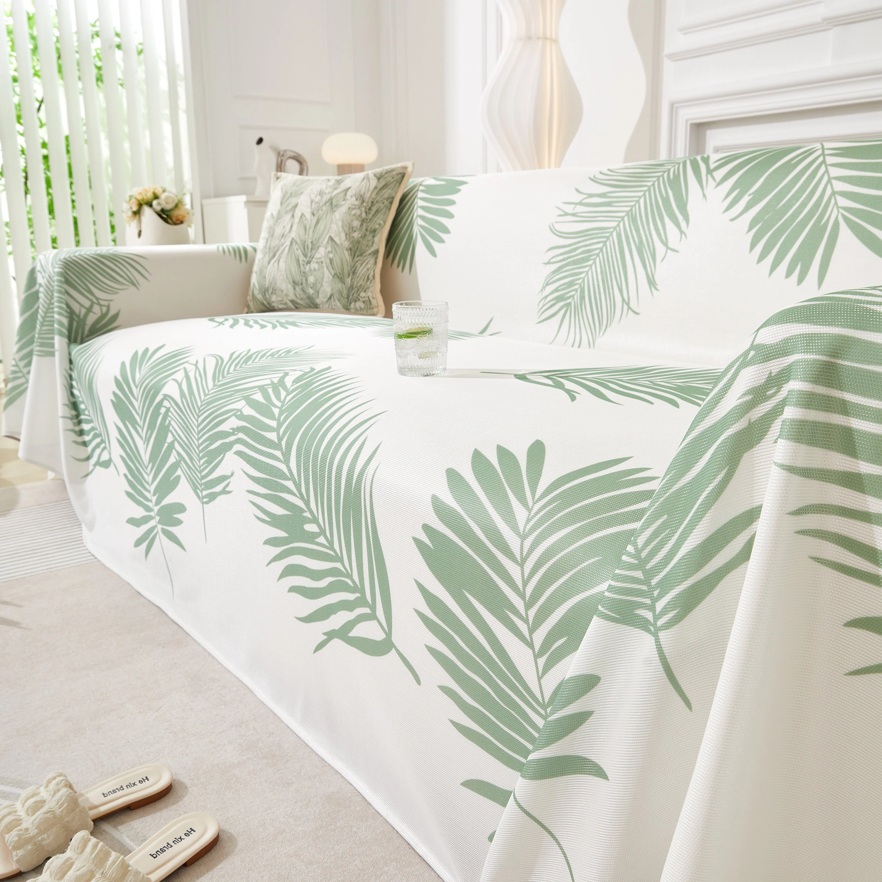 Leaf Printed Slipcover Sofa Covers, Universal Couch Throw Cover, Pets Furniture Protector for Home Decor - Image 51