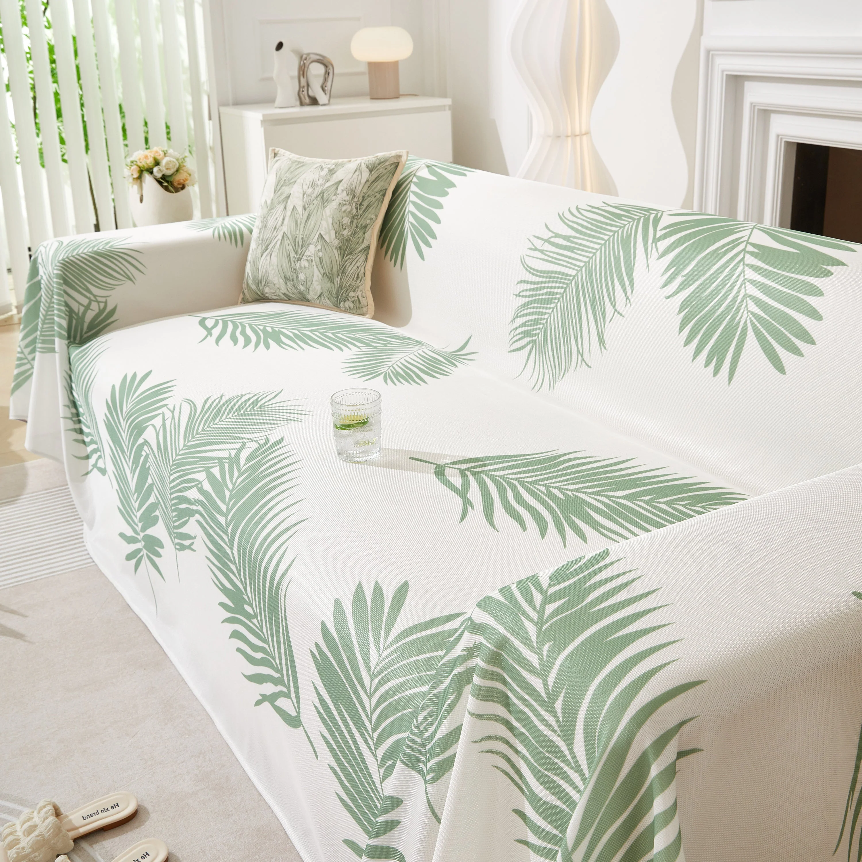 Leaf Printed Slipcover Sofa Covers, Universal Couch Throw Cover, Pets Furniture Protector for Home Decor - Image 52