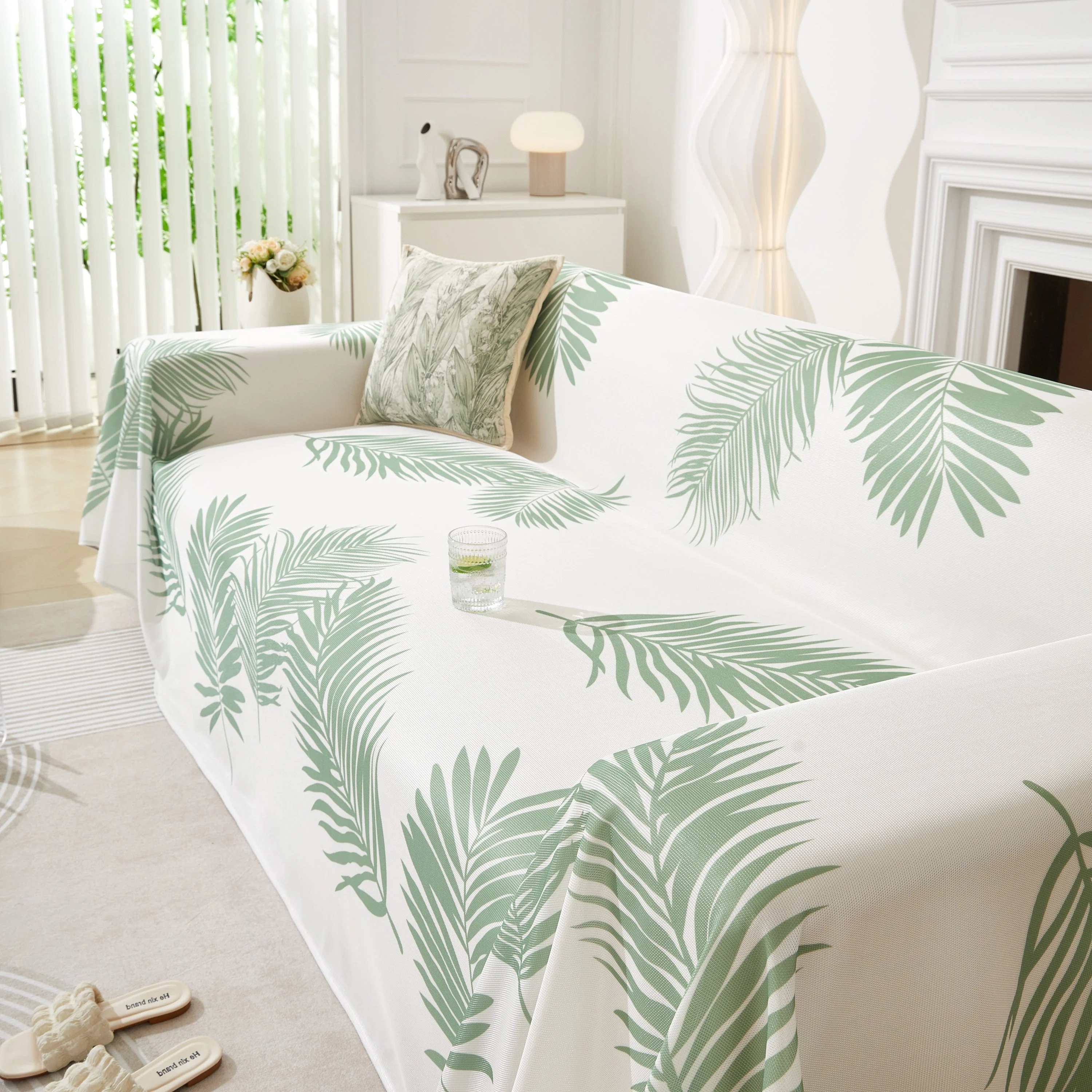 Leaf Printed Slipcover Sofa Covers, Universal Couch Throw Cover, Pets Furniture Protector for Home Decor - Image 53