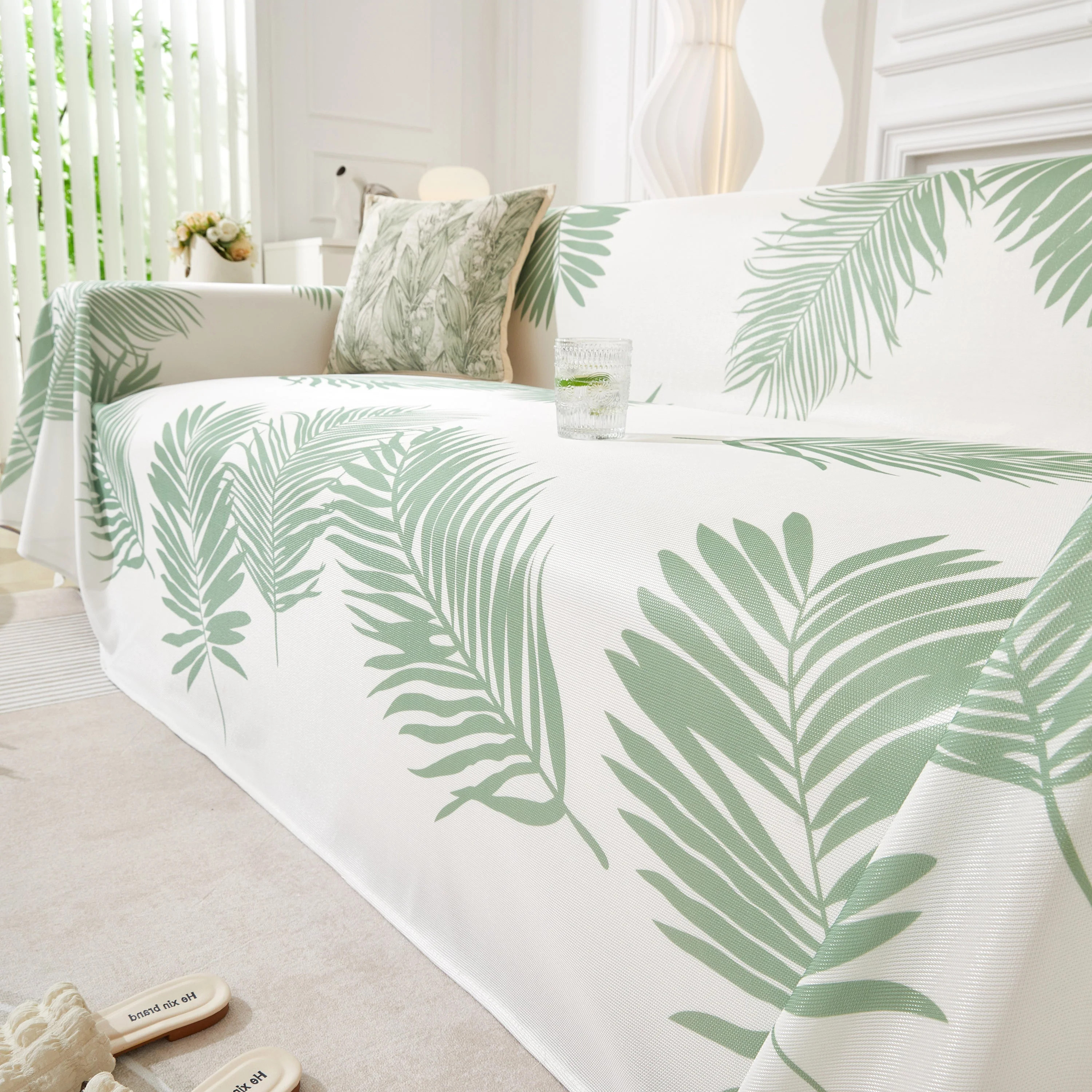 Leaf Printed Slipcover Sofa Covers, Universal Couch Throw Cover, Pets Furniture Protector for Home Decor - Image 54