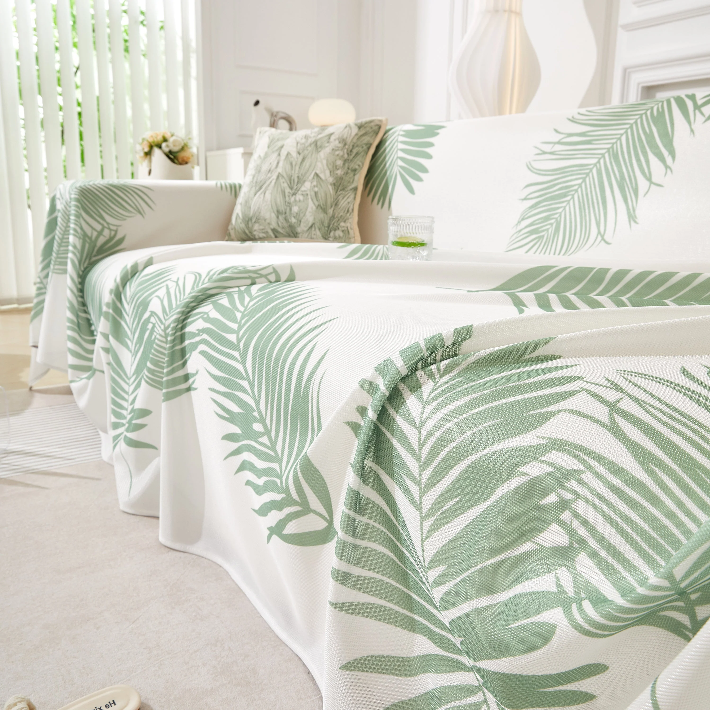 Leaf Printed Slipcover Sofa Covers, Universal Couch Throw Cover, Pets Furniture Protector for Home Decor - Image 56