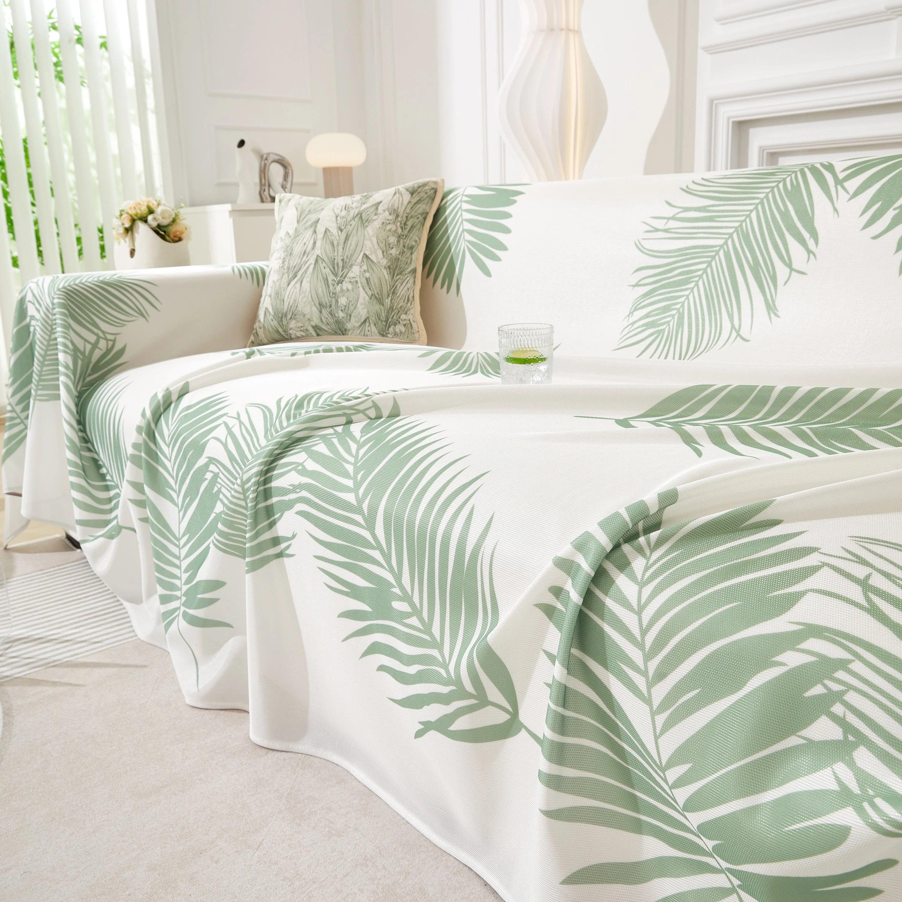 Leaf Printed Slipcover Sofa Covers, Universal Couch Throw Cover, Pets Furniture Protector for Home Decor - Image 57