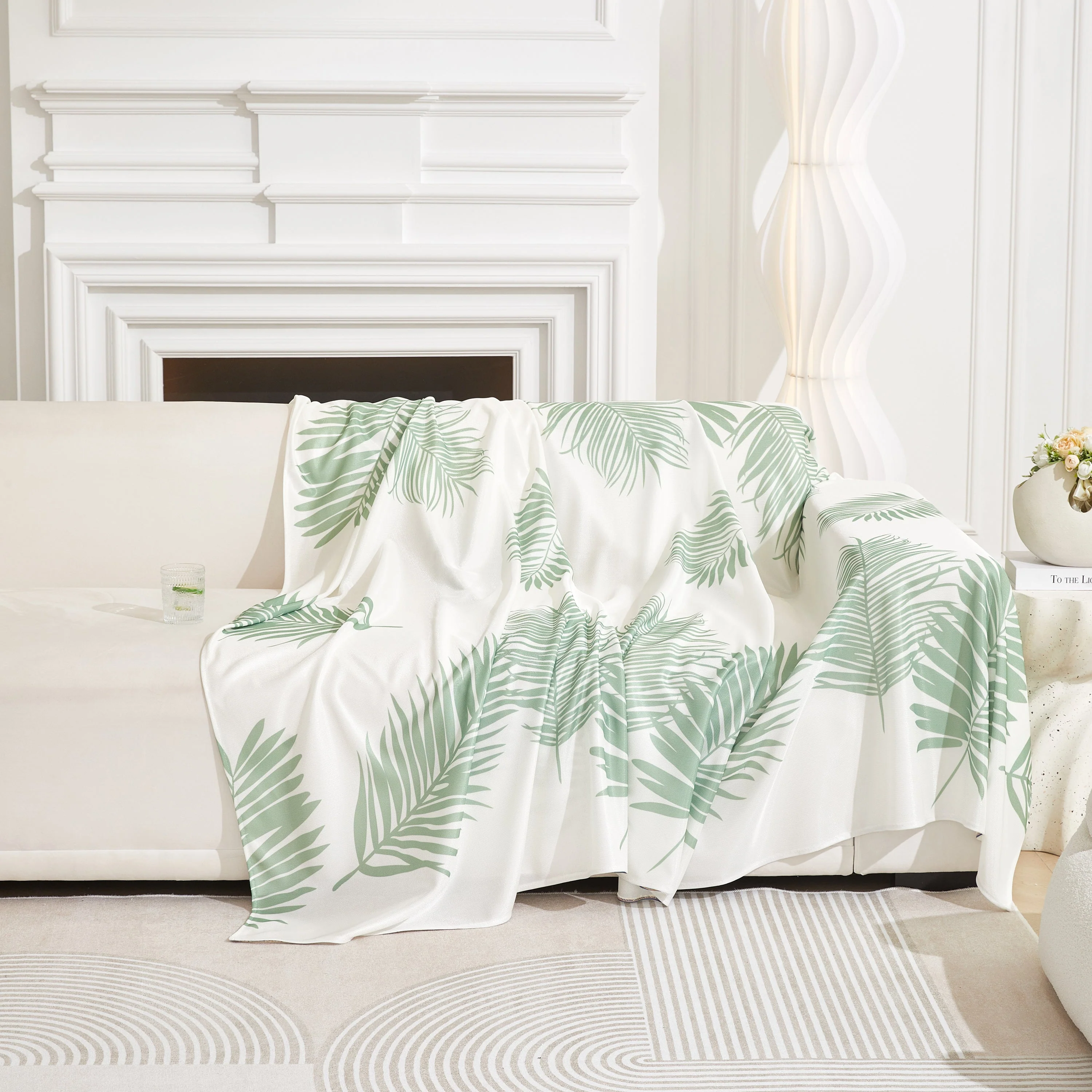 Leaf Printed Slipcover Sofa Covers, Universal Couch Throw Cover, Pets Furniture Protector for Home Decor - Image 61