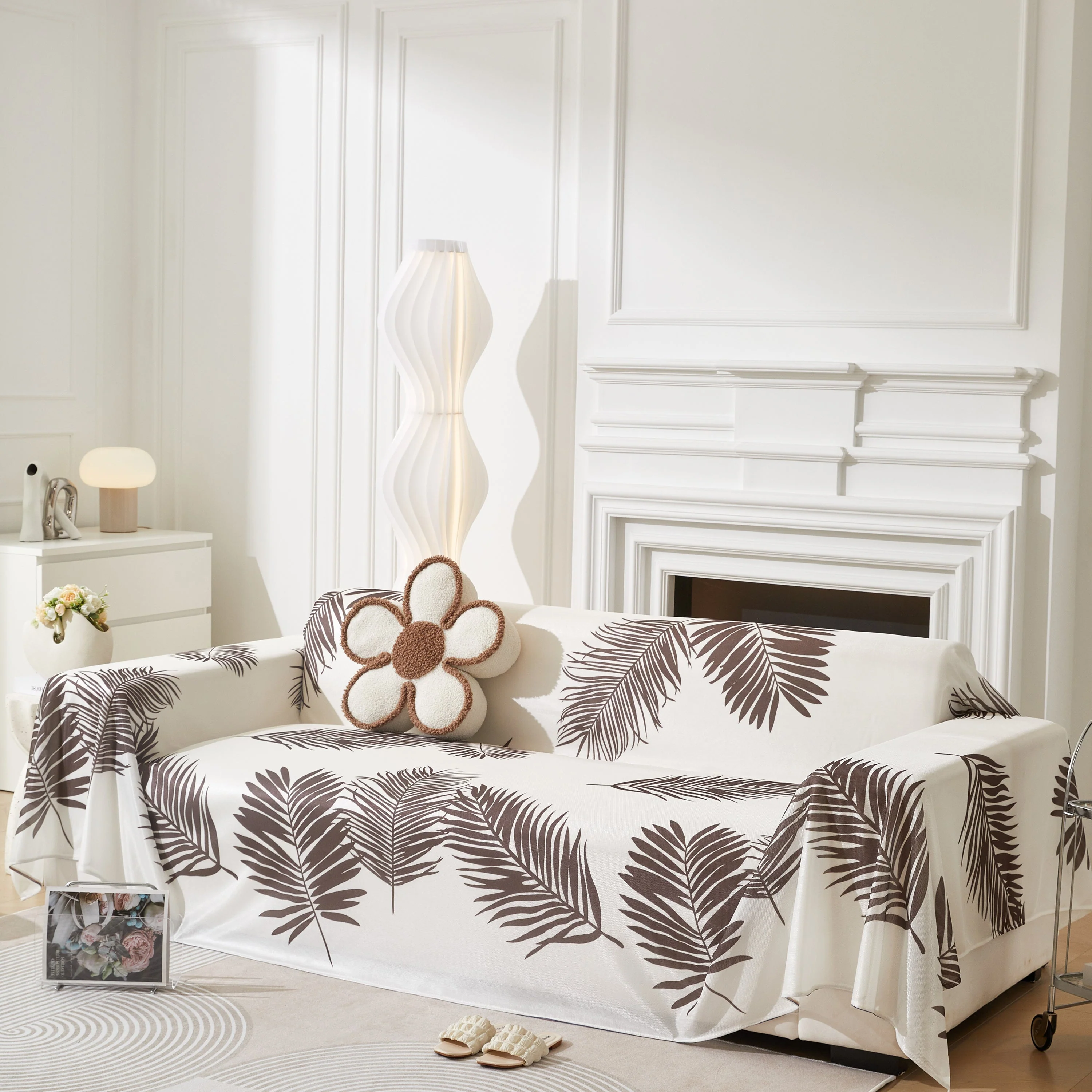 Leaf Printed Slipcover Sofa Covers, Universal Couch Throw Cover, Pets Furniture Protector for Home Decor - Image 72