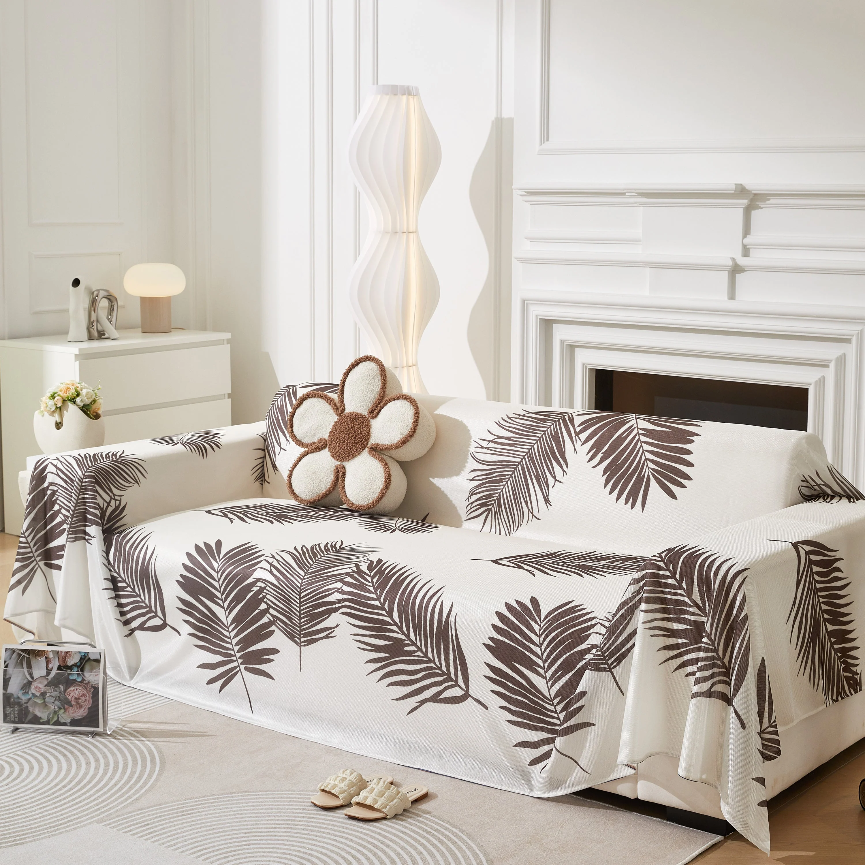 Leaf Printed Slipcover Sofa Covers, Universal Couch Throw Cover, Pets Furniture Protector for Home Decor - Image 73