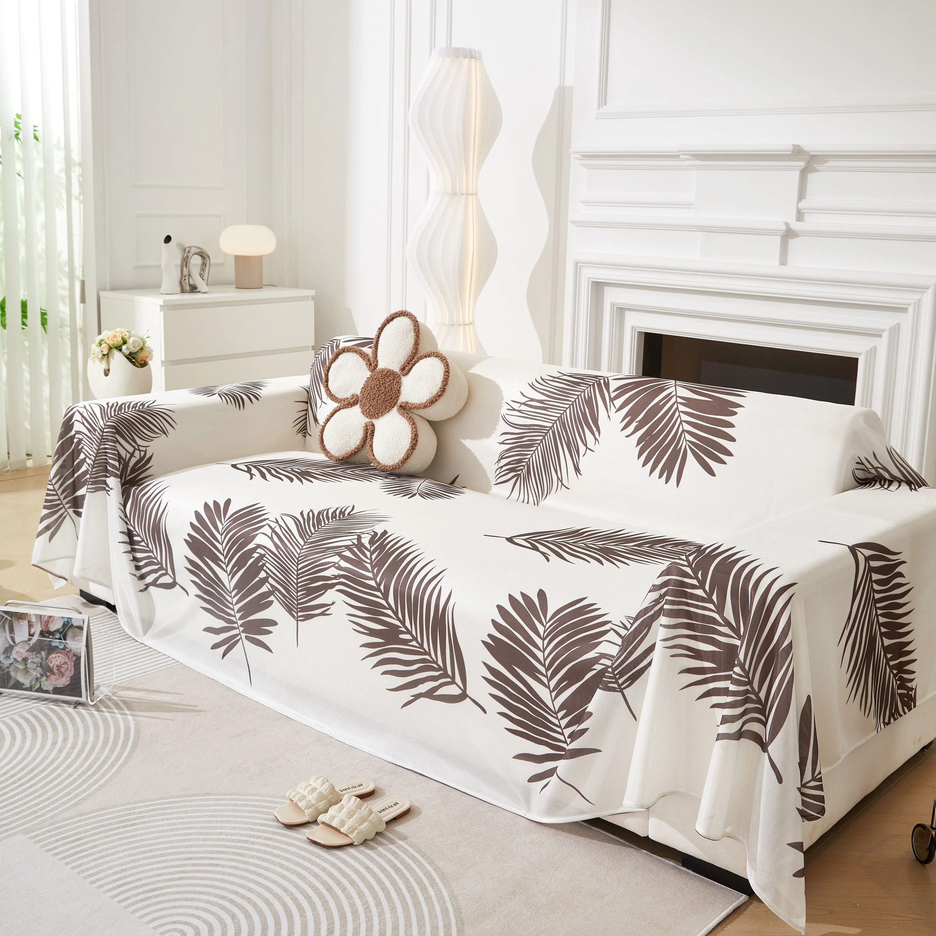 Leaf Printed Slipcover Sofa Covers, Universal Couch Throw Cover, Pets Furniture Protector for Home Decor - Image 75