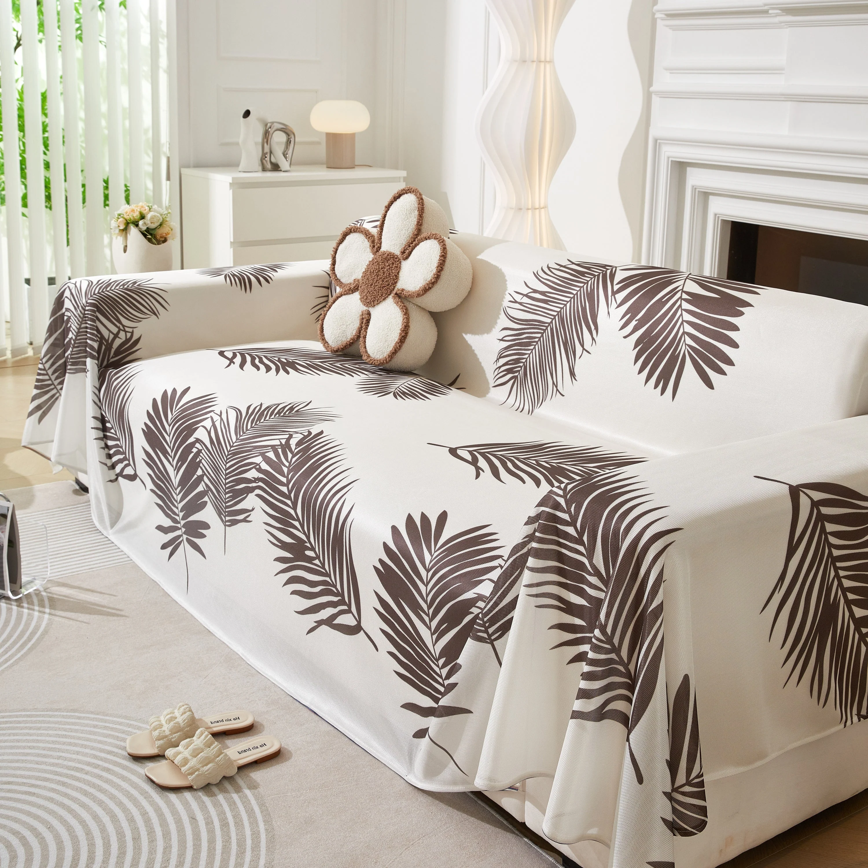 Leaf Printed Slipcover Sofa Covers, Universal Couch Throw Cover, Pets Furniture Protector for Home Decor - Image 76