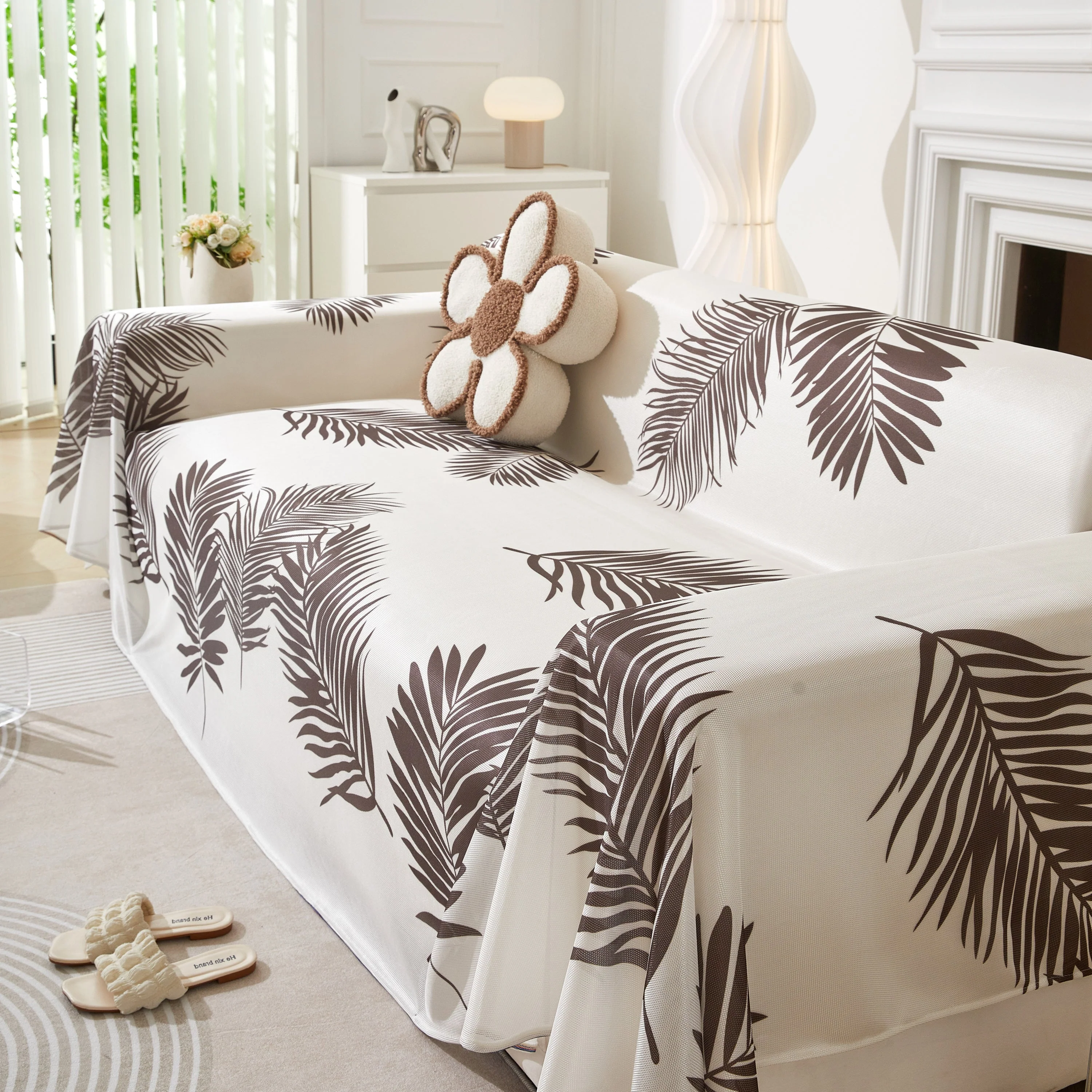 Leaf Printed Slipcover Sofa Covers, Universal Couch Throw Cover, Pets Furniture Protector for Home Decor - Image 77