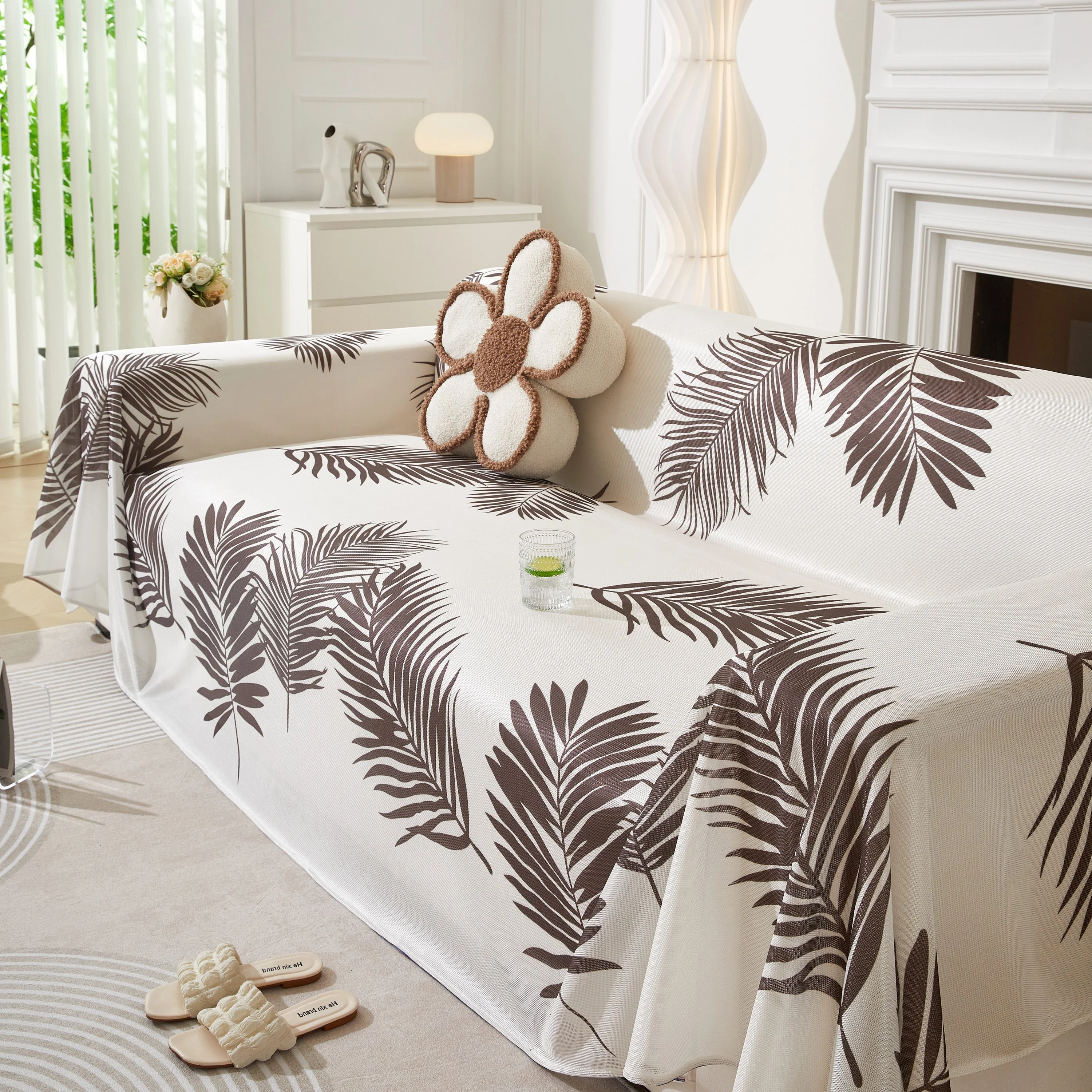 Leaf Printed Slipcover Sofa Covers, Universal Couch Throw Cover, Pets Furniture Protector for Home Decor - Image 79