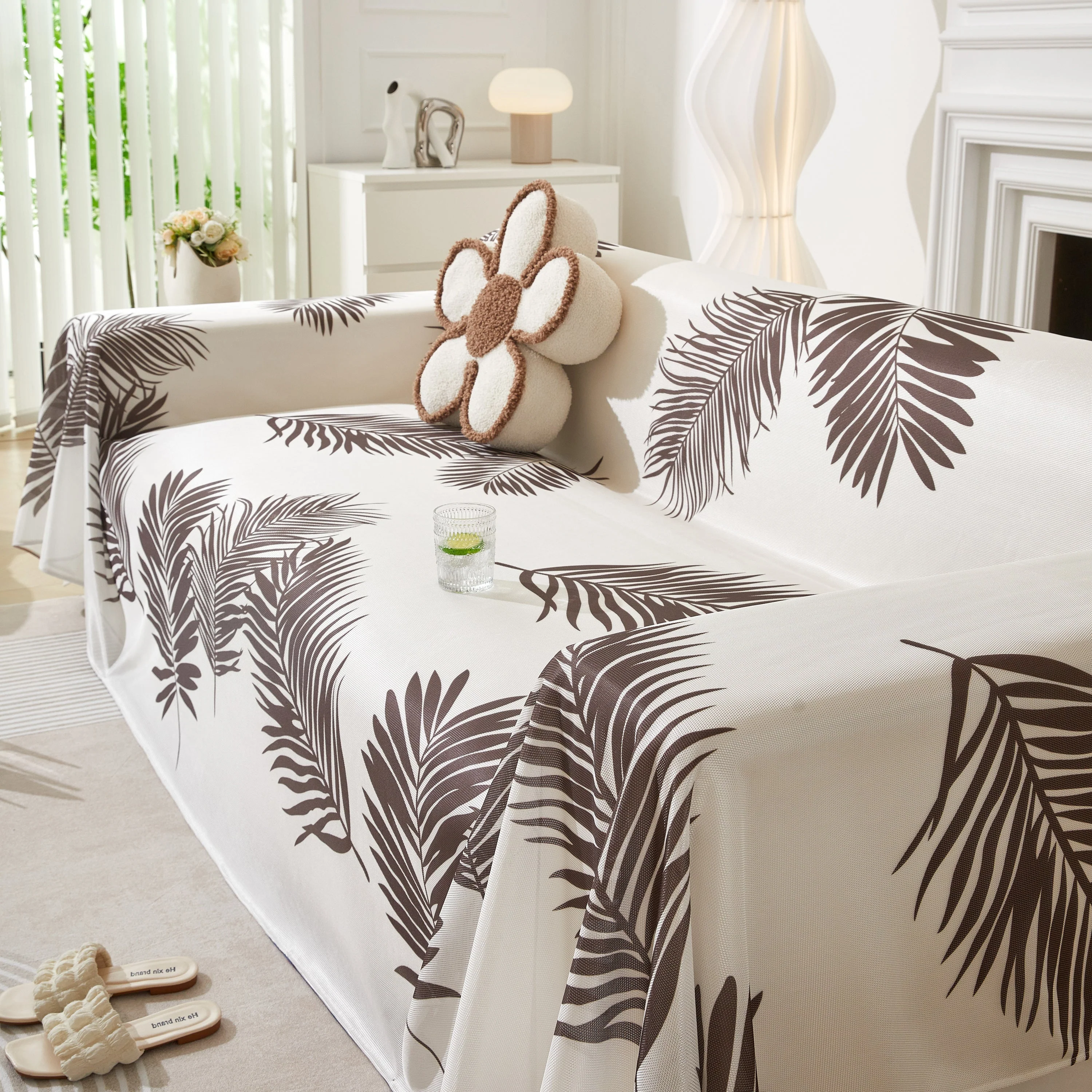 Leaf Printed Slipcover Sofa Covers, Universal Couch Throw Cover, Pets Furniture Protector for Home Decor - Image 80