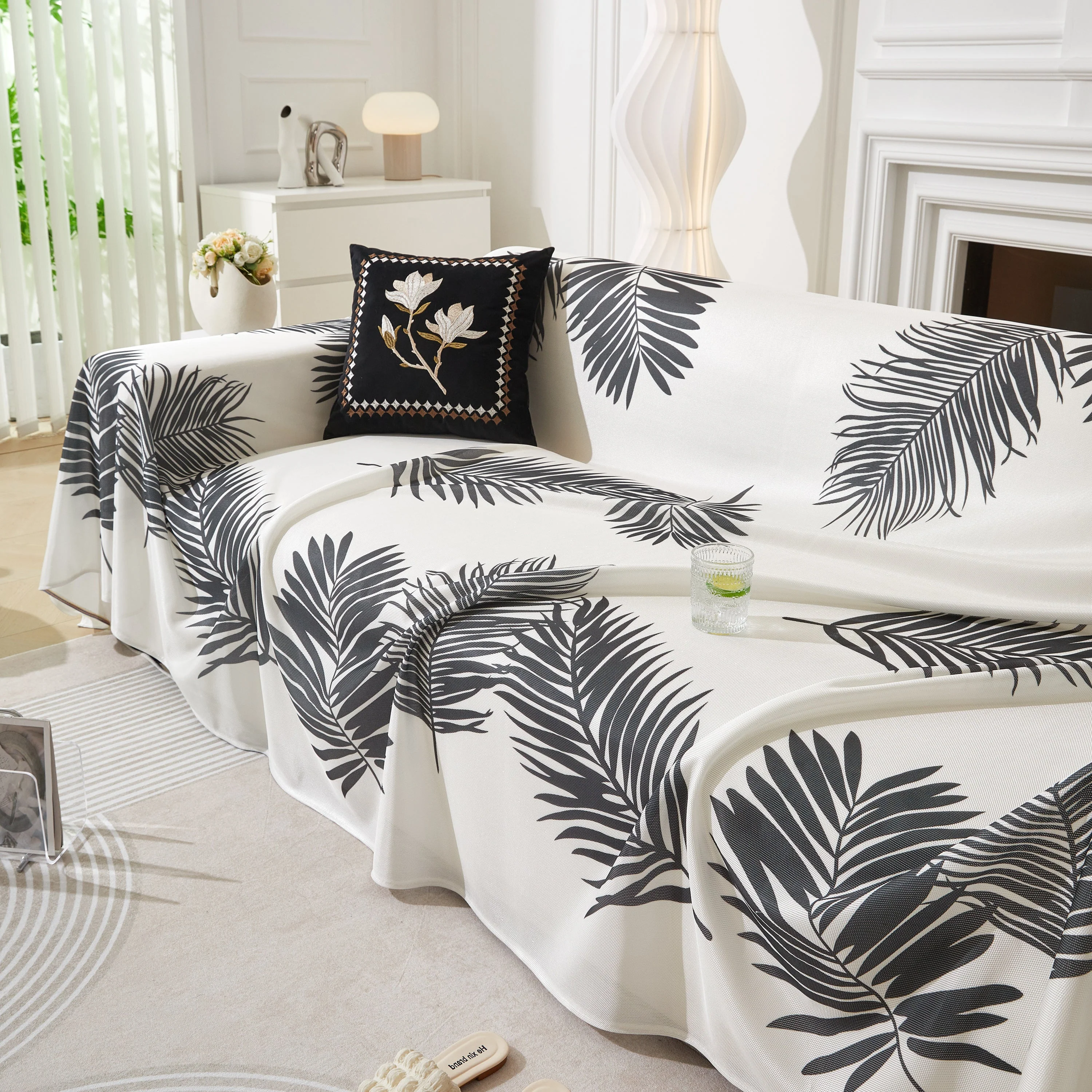 Leaf Printed Slipcover Sofa Covers, Universal Couch Throw Cover, Pets Furniture Protector for Home Decor - Image 9