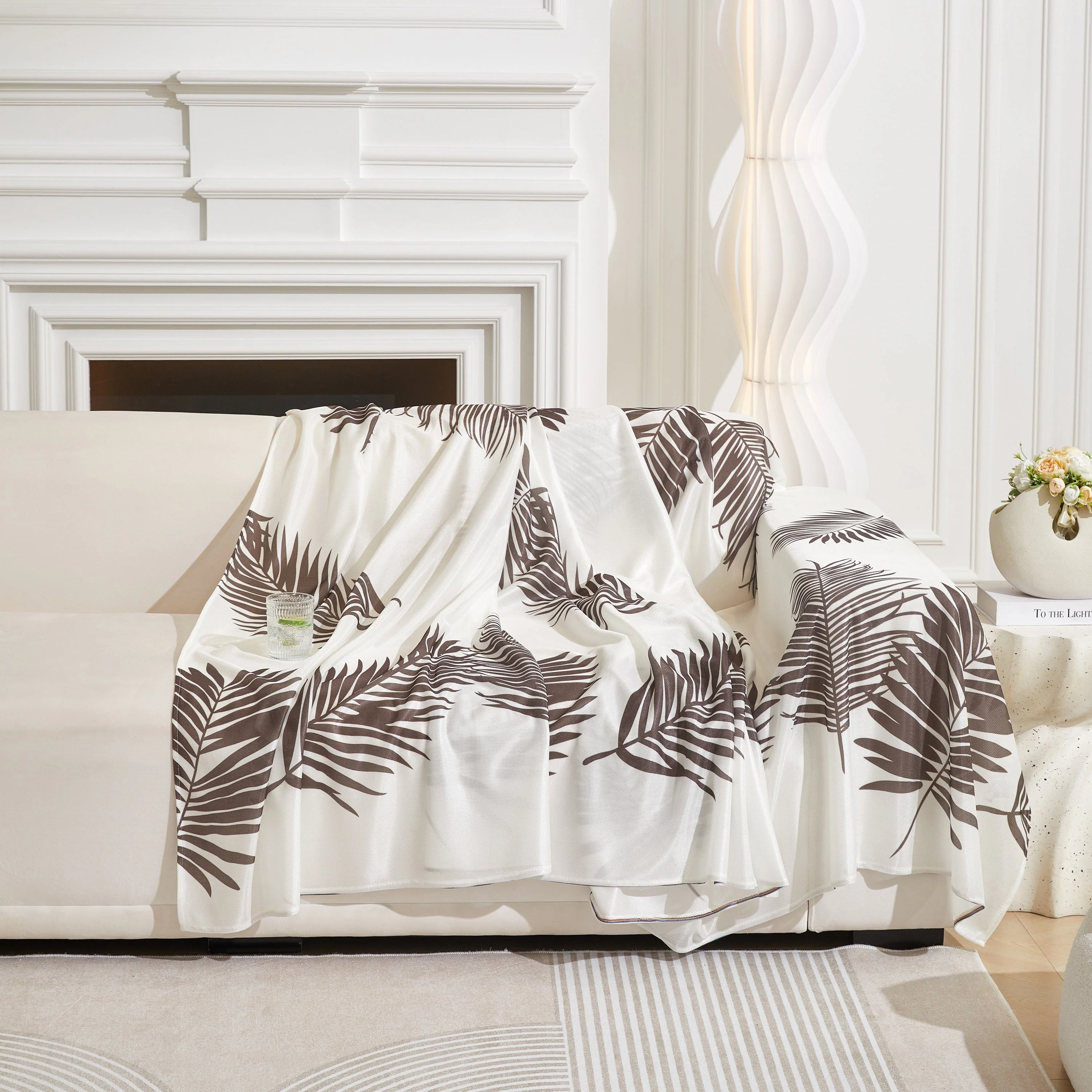 Leaf Printed Slipcover Sofa Covers, Universal Couch Throw Cover, Pets Furniture Protector for Home Decor - Image 92