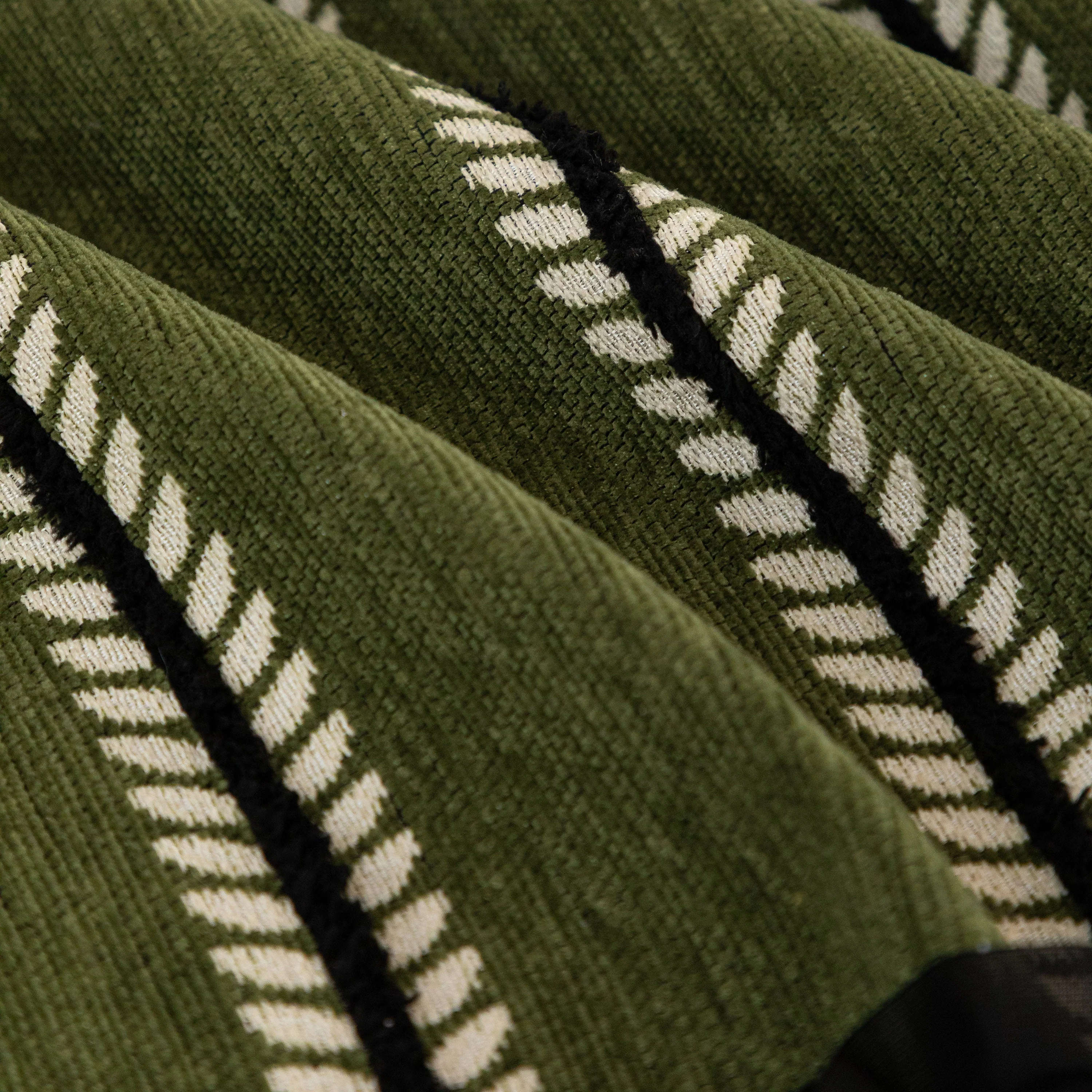 Leaf Stripe Sofa Cover with Black Sheer Skirt, Boho Soft Couch Slipcover for Pets - Image 19